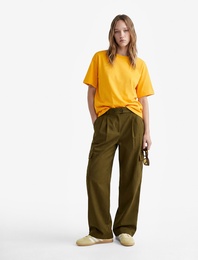 Pamuklu Kemer Detaylı Rahat Kalıp Kargo Cepli Pantolon