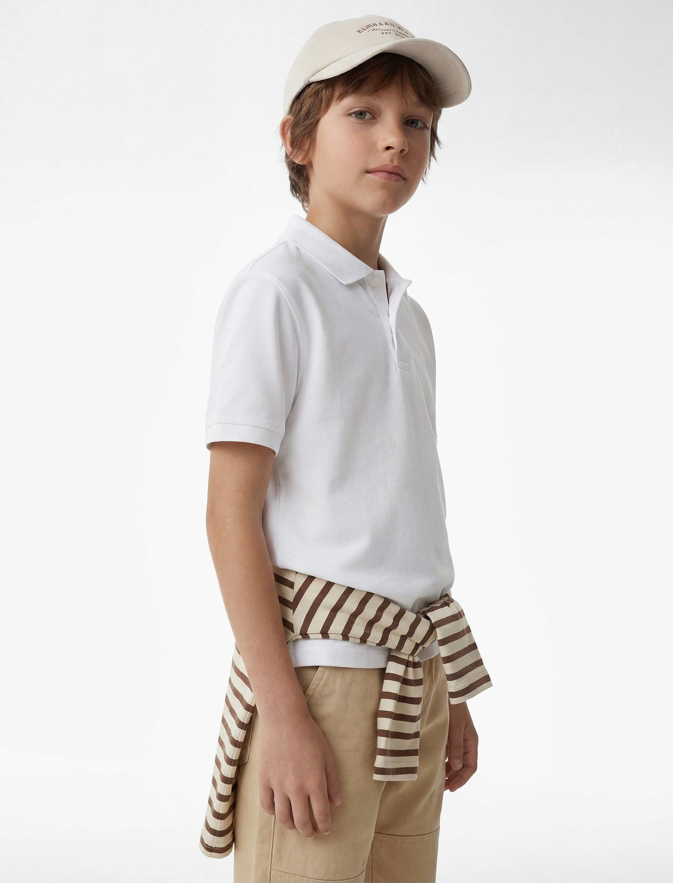  Erkek Çocuk Pamuklu Düğmeli Kısa Kollu Basic Polo Yaka Tişört