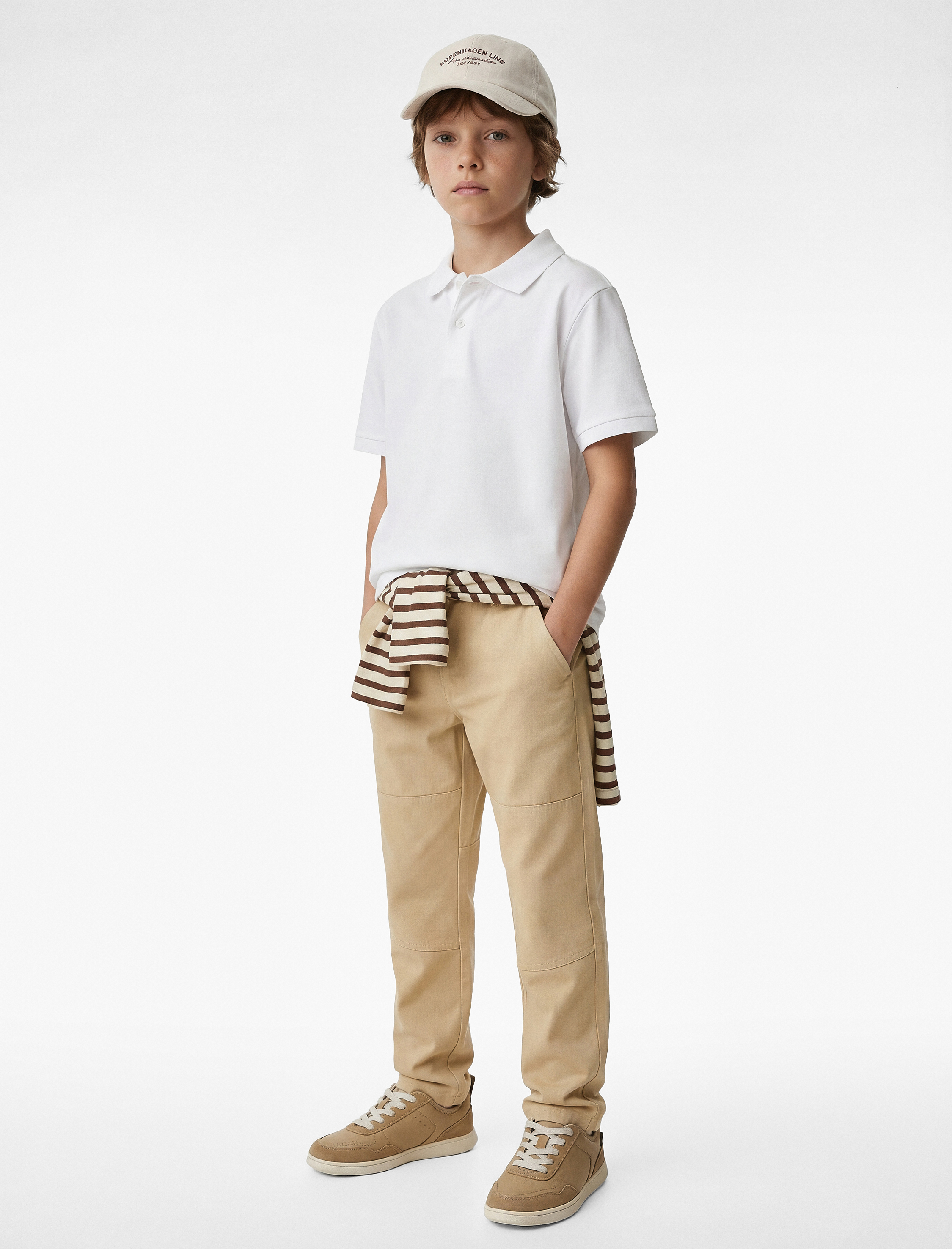  Erkek Çocuk Pamuklu Düğmeli Kısa Kollu Basic Polo Yaka Tişört