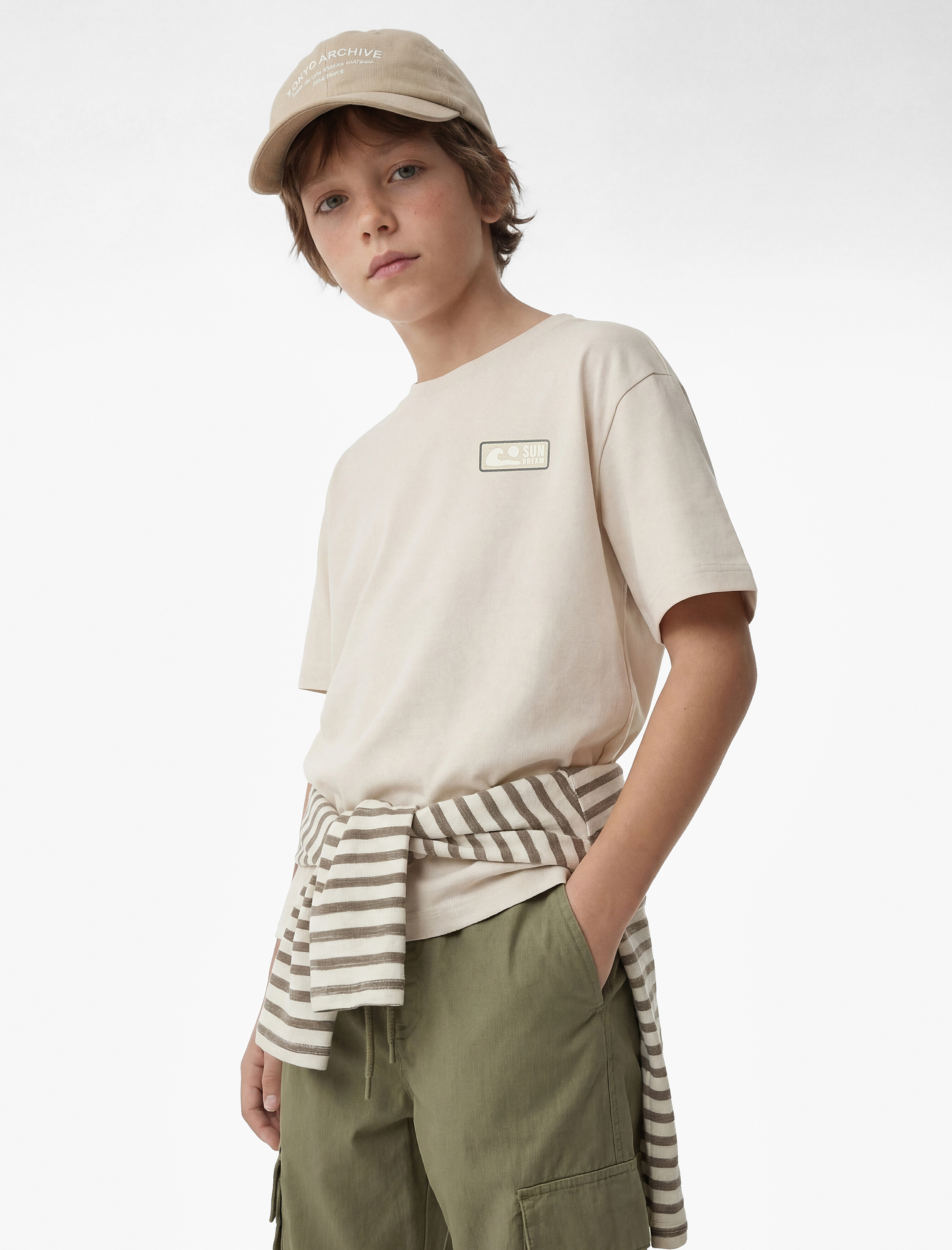  Erkek Çocuk Pamuklu Kısa Kollu Bisiklet Yaka Baskılı Tişört