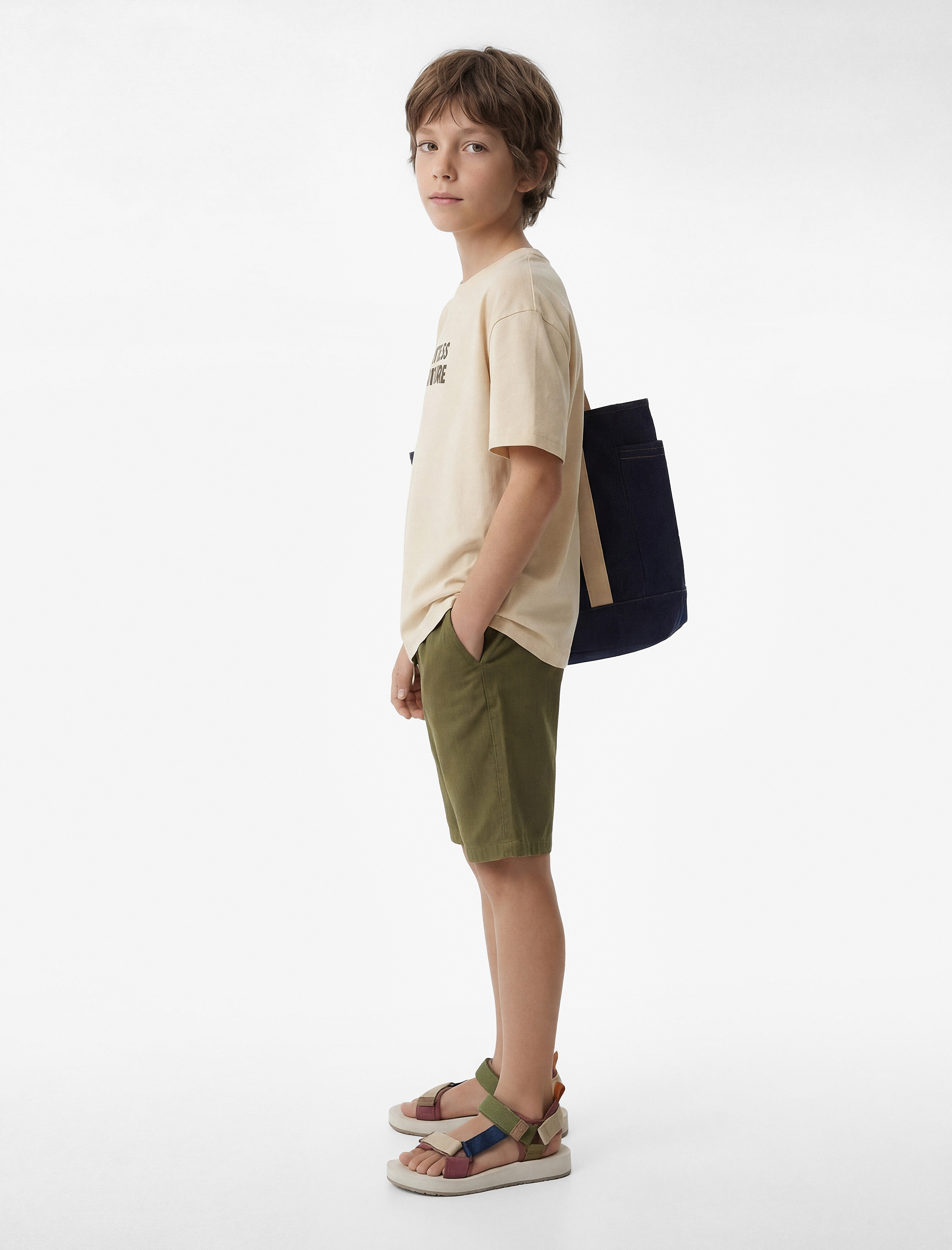 Beli Bağcıklı Cep Detaylı Pamuklu Basic Şort - Görsel 2