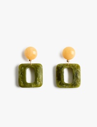 Çok Renkli Büyük Boy Sallantılı Geometrik Küpe