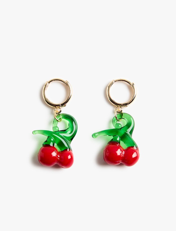 Kadın Kiraz Charm Halka Küpe