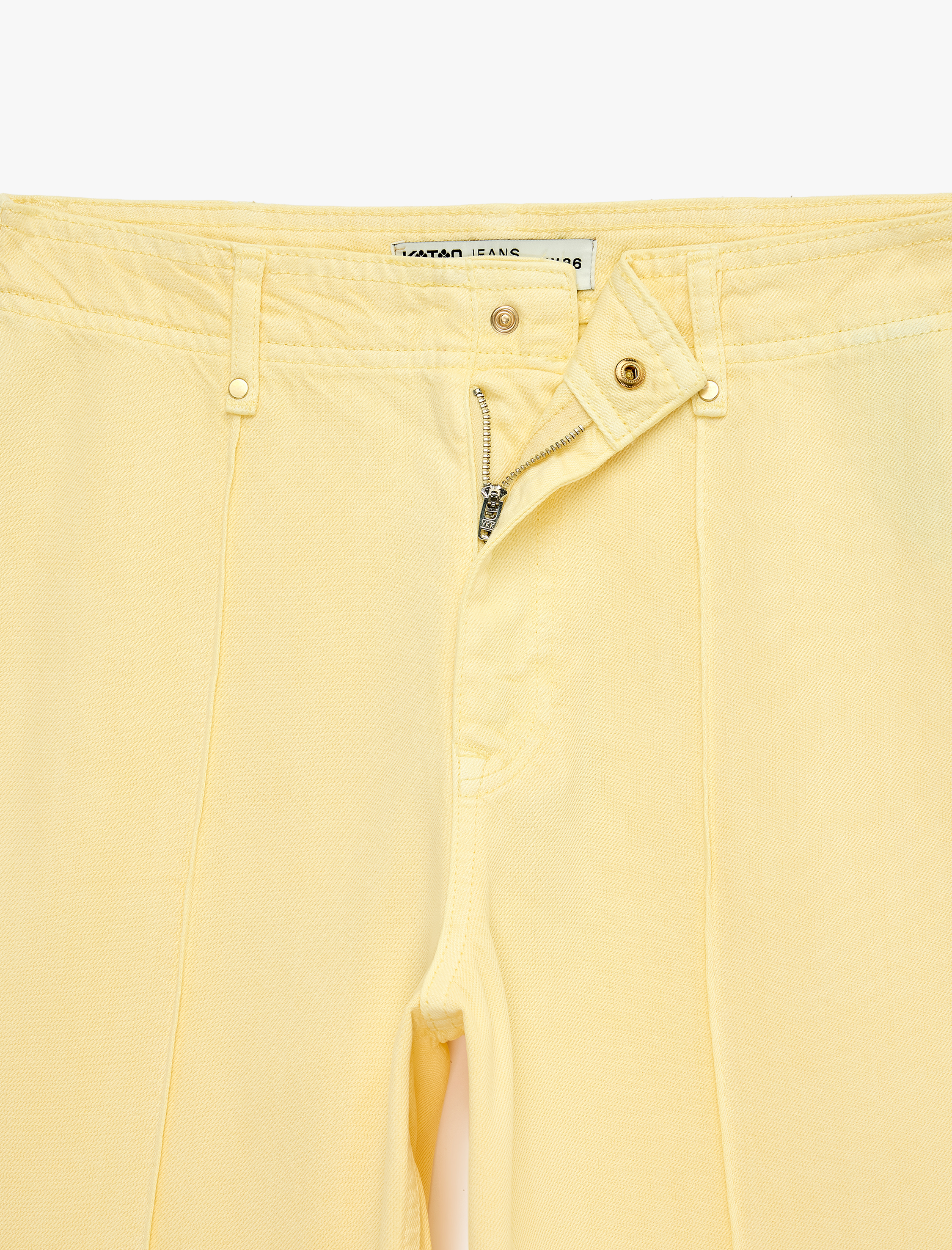 Normal Bel Cep Detaylı Nervürlü Kısa Geniş Paça Pantolon - Culotte Jeans - Görsel 4