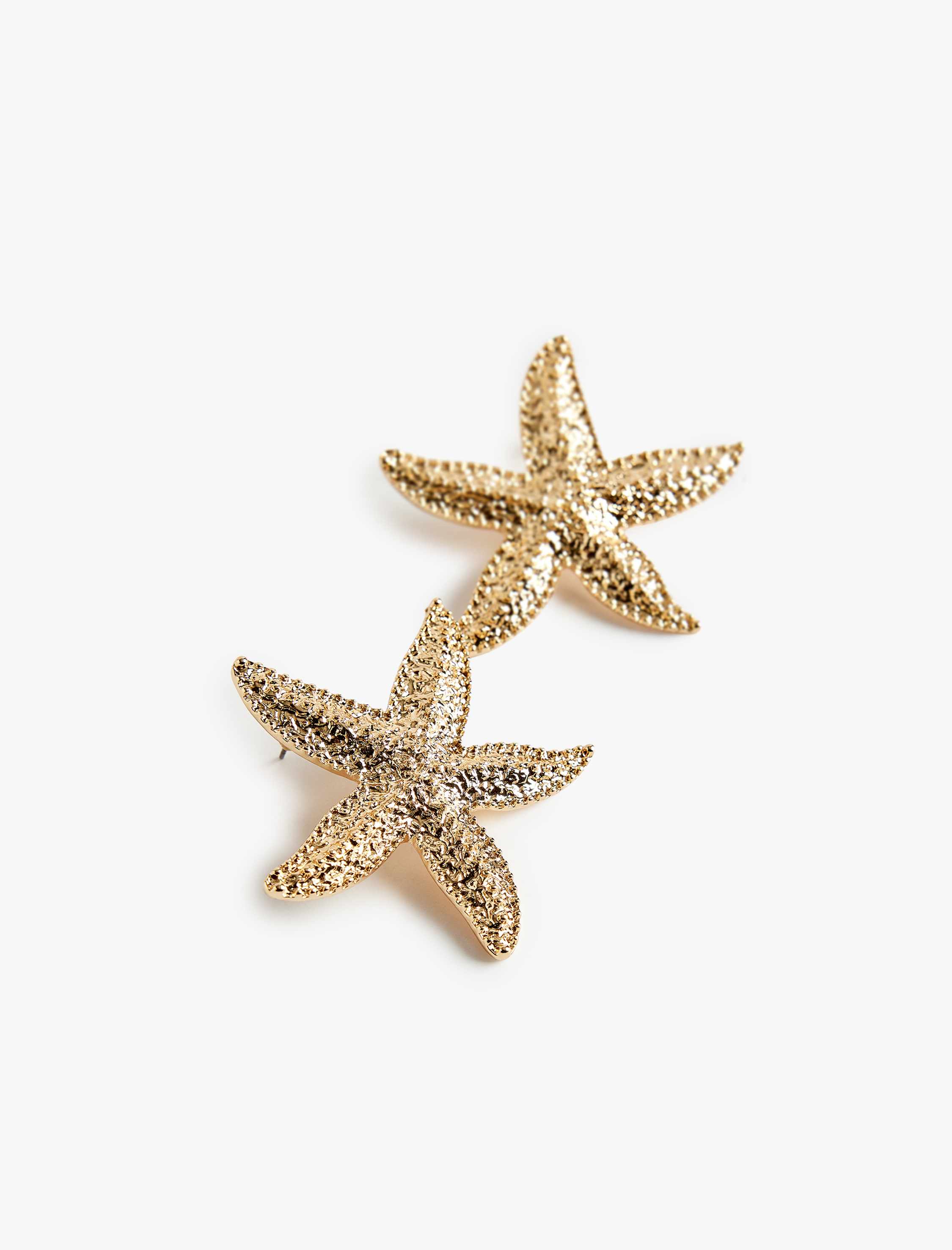  Kadın Büyük Boy Dokulu Deniz Yıldızı Küpe