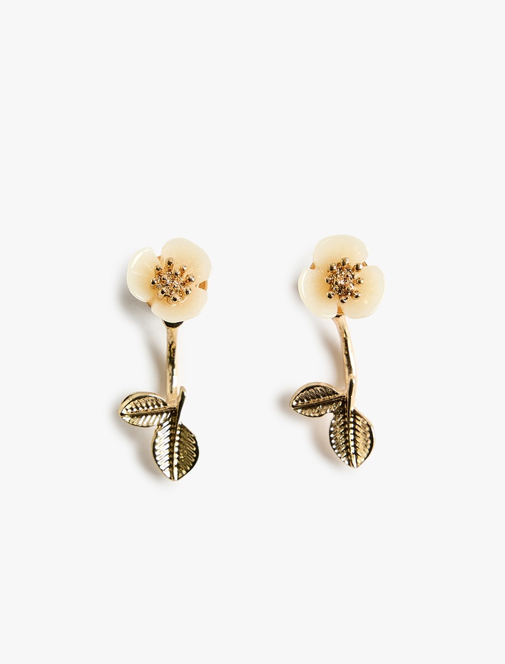 Kadın Sallantılı Çelik Karışımlı Çiçek Küpe