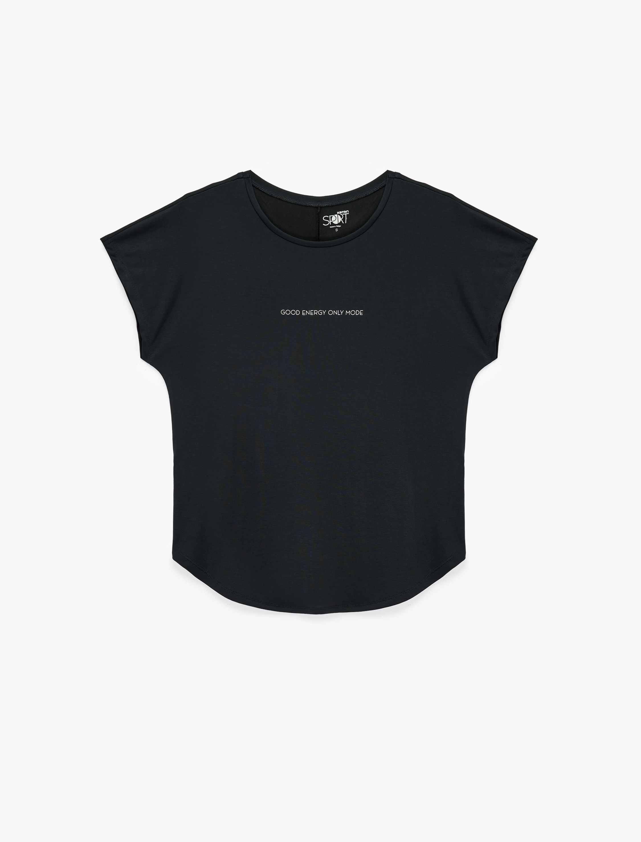   Kısa Kollu Bisiklet Yaka Rahat Kalıp Baskılı Modal Spor Tişört