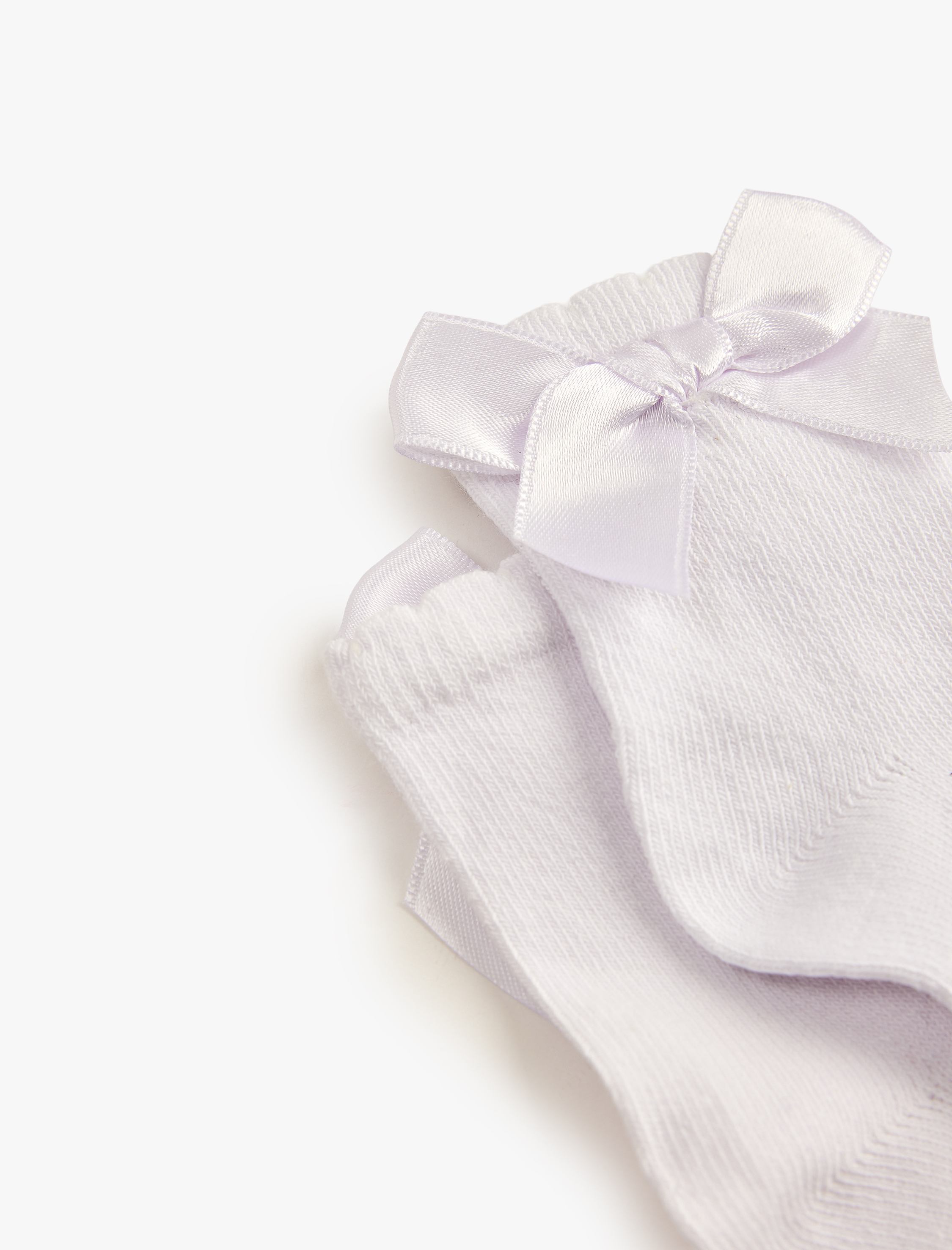  Kız Bebek Fiyonk Detaylı 2'li Soket Çorap