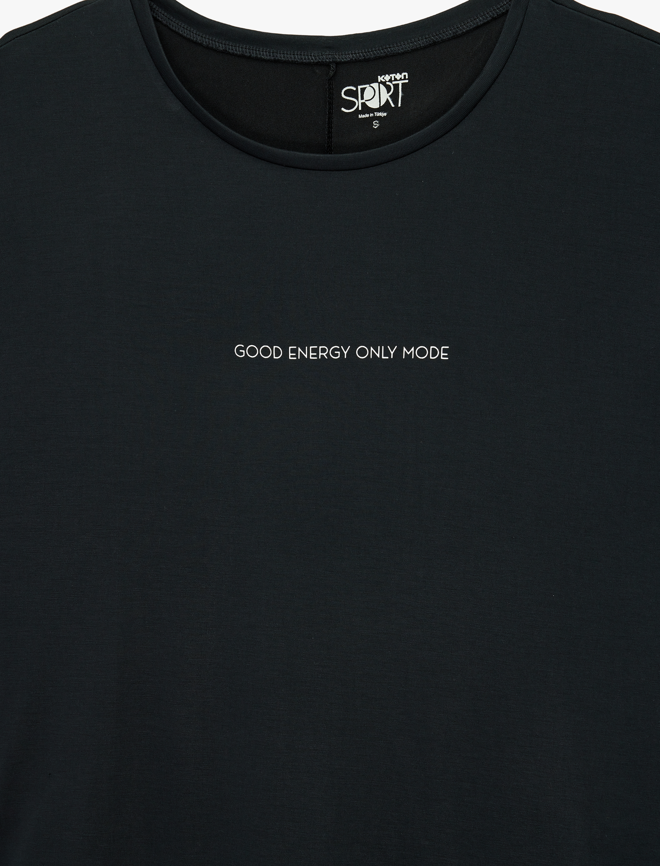   Kısa Kollu Bisiklet Yaka Rahat Kalıp Baskılı Modal Spor Tişört