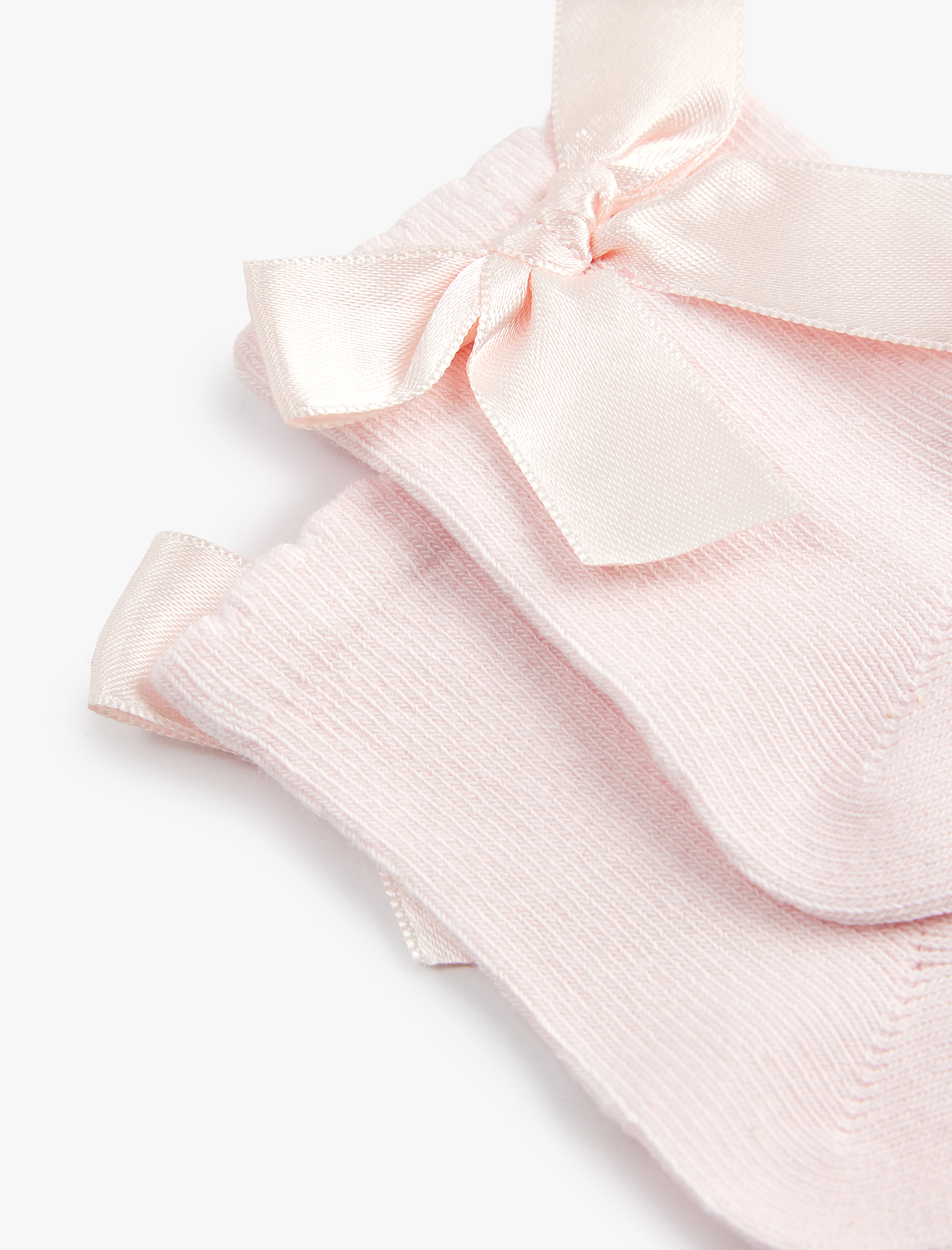  Kız Bebek Fiyonk Detaylı 2'li Soket Çorap