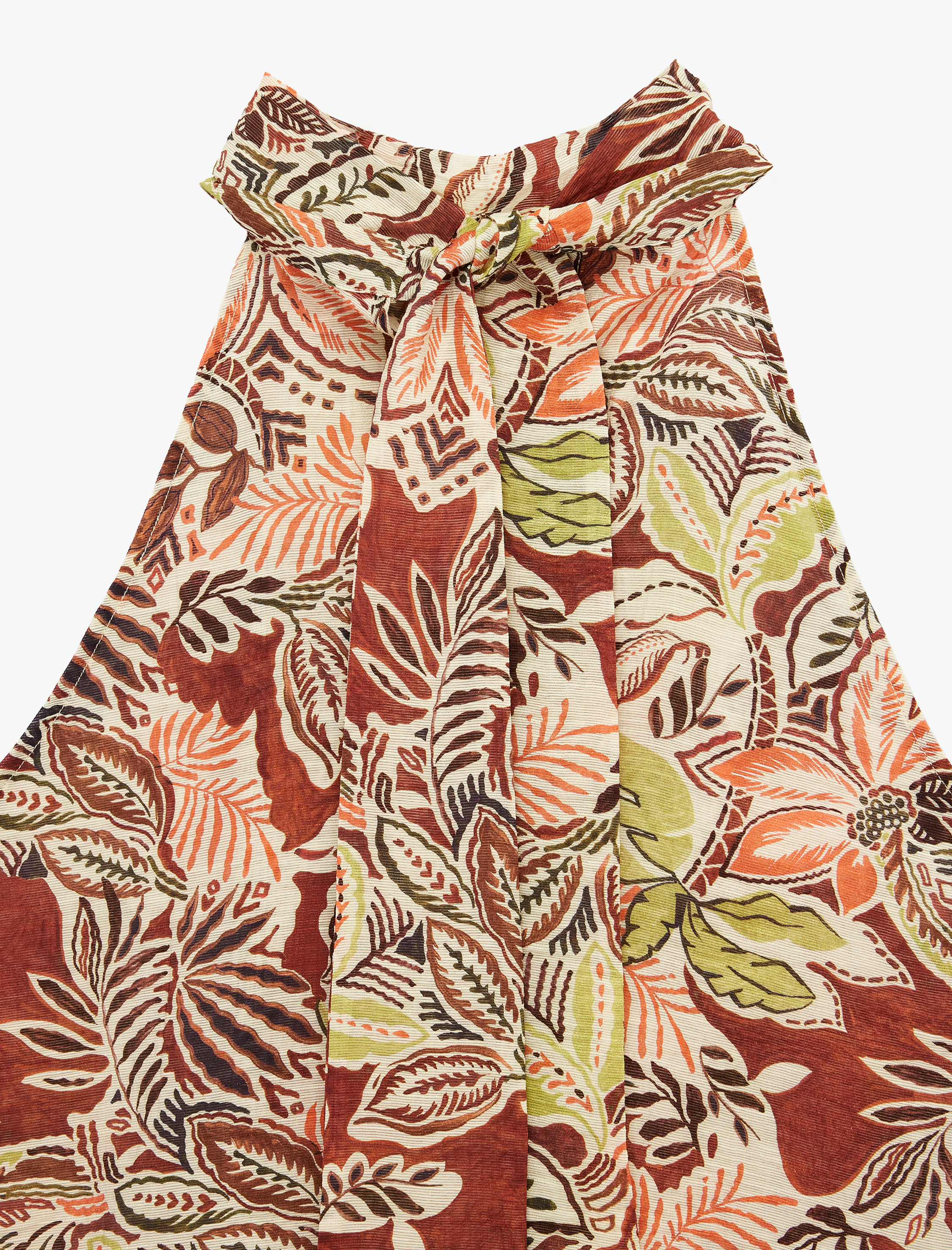   Koton X Melis Ağazat - Viskon Kumaş Fularlı Dik Yaka Kolsuz Çiçekli Bluz