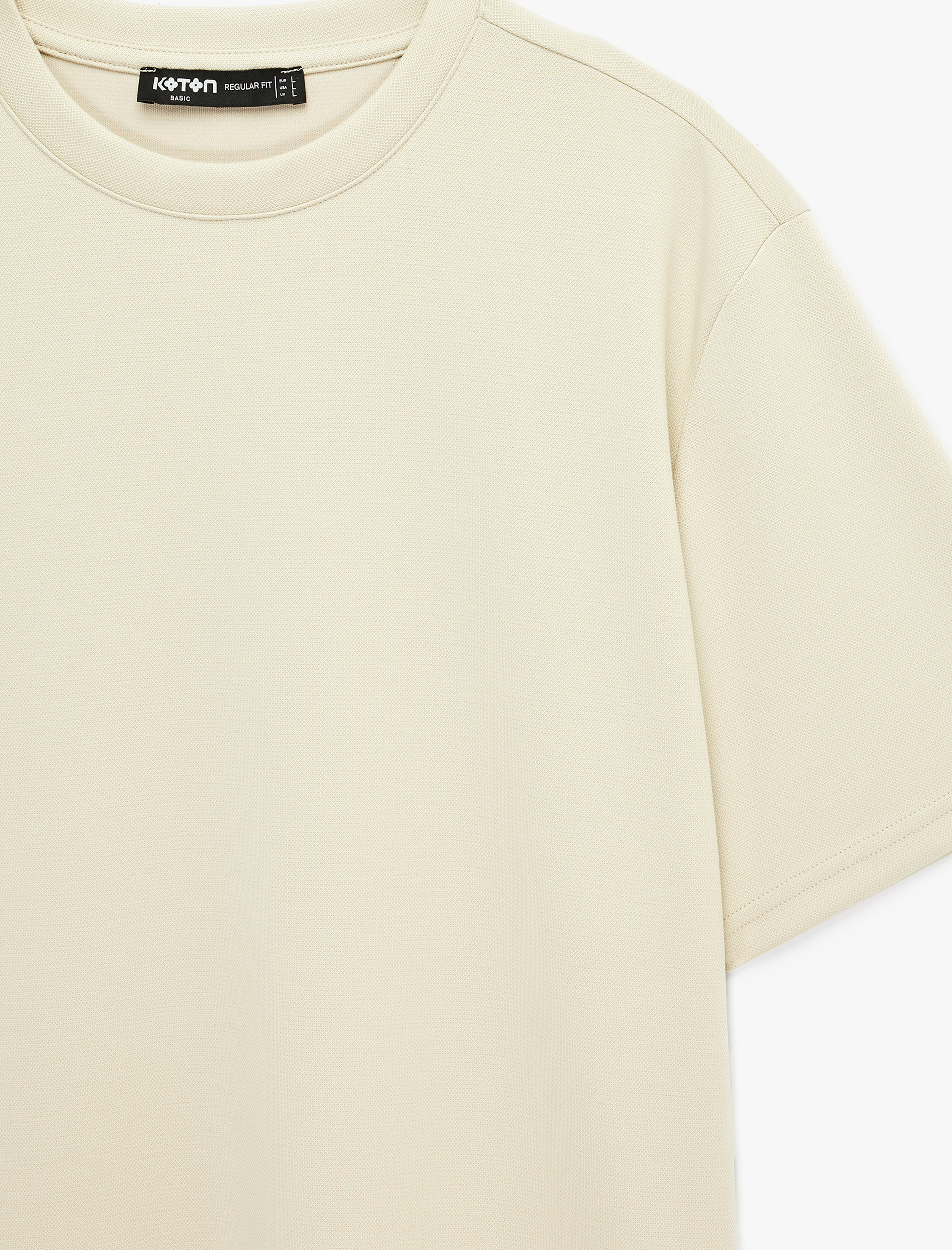   Regular Fit Kısa Kollu Bisiklet Yaka Viskon Karışımlı Basic Tişört