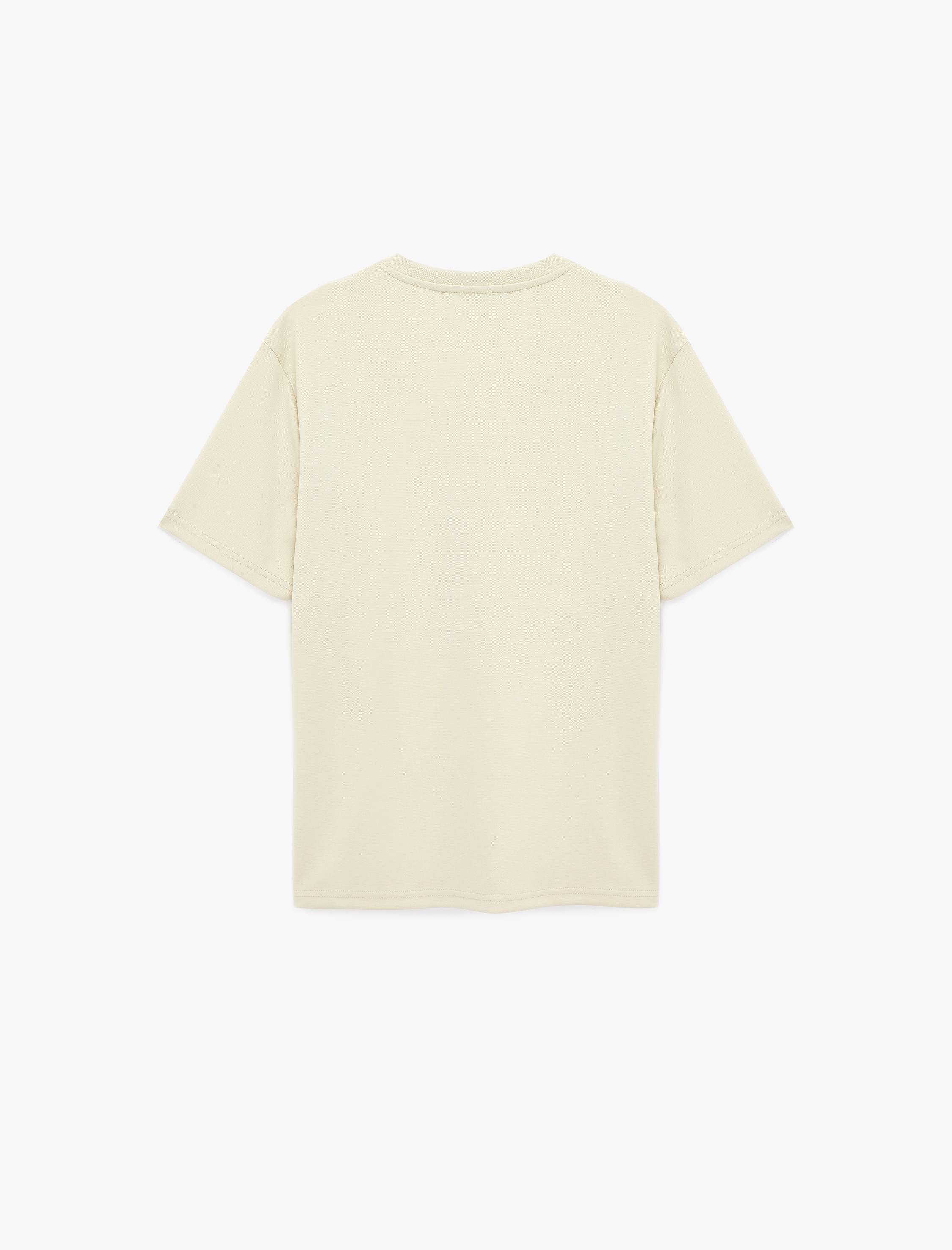   Regular Fit Kısa Kollu Bisiklet Yaka Viskon Karışımlı Basic Tişört