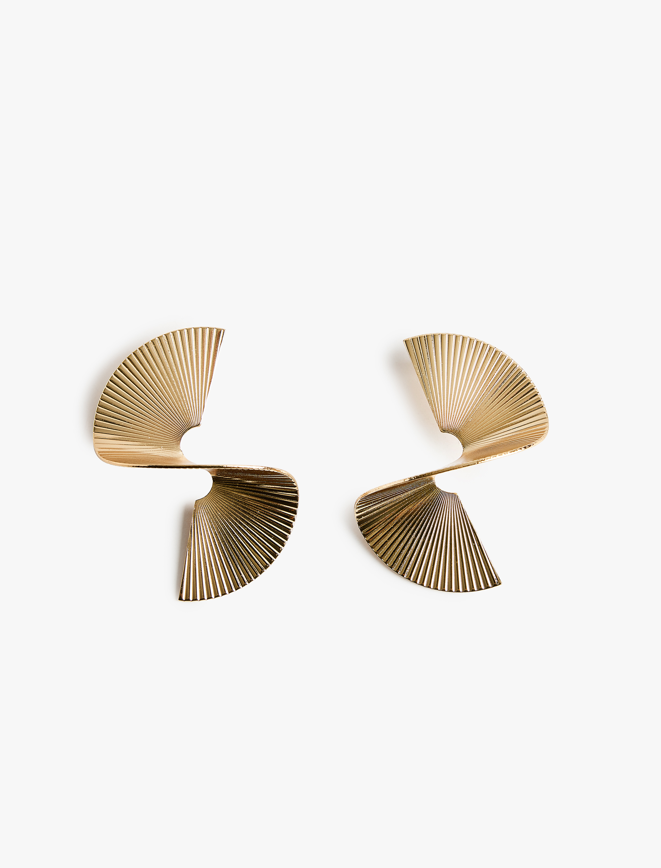  Kadın Büyük Boy Dokulu Çelik Soyut Küpe