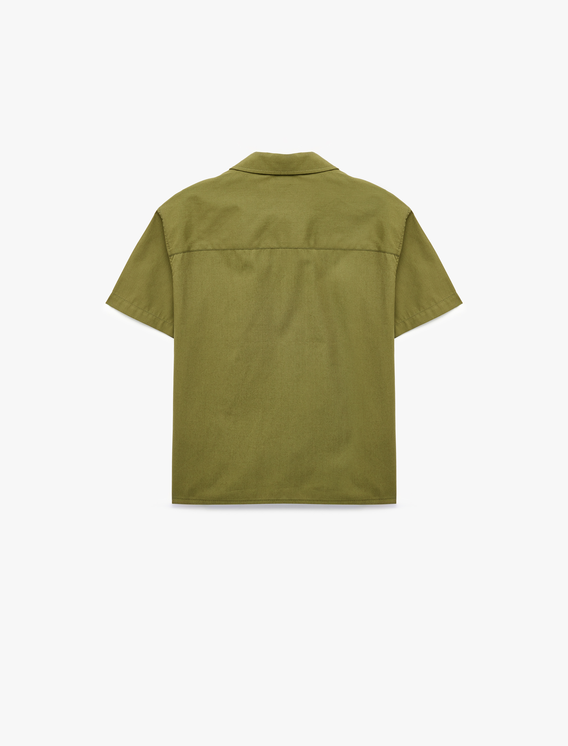  Erkek Çocuk Kısa Kollu Nakış Detaylı Kapaklı Cepli Pamuklu oversize Gömlek