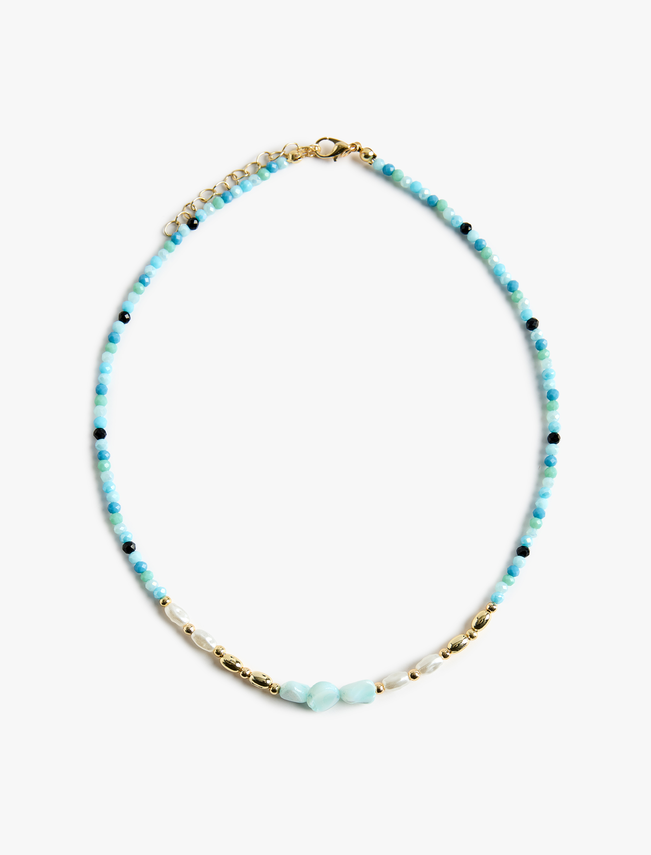  Kadın İnci Detaylı Çok Renkli Boncuklu Kolye