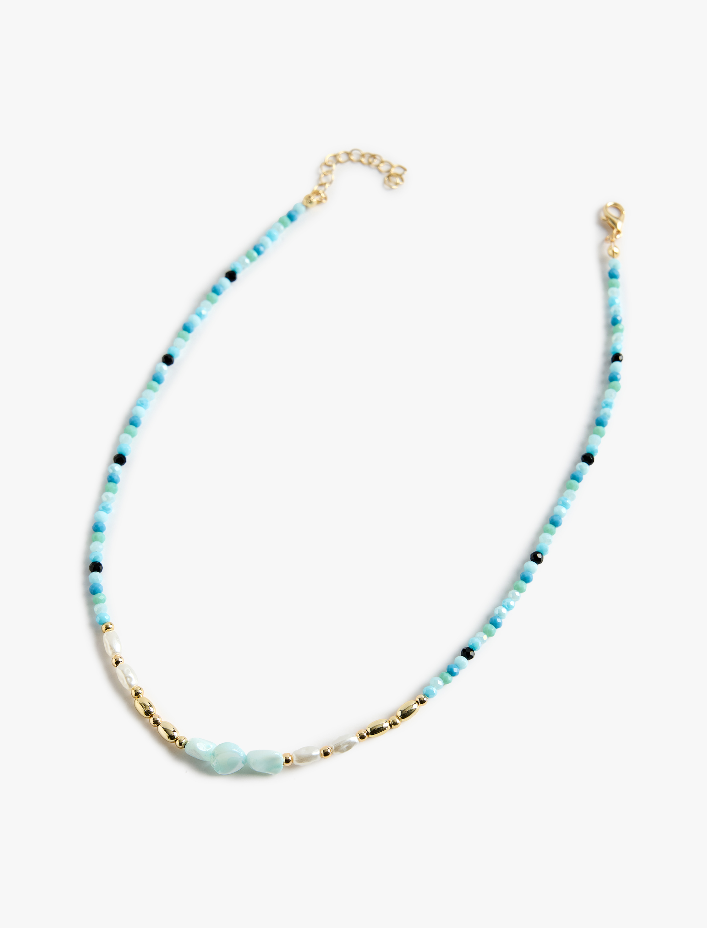  Kadın İnci Detaylı Çok Renkli Boncuklu Kolye