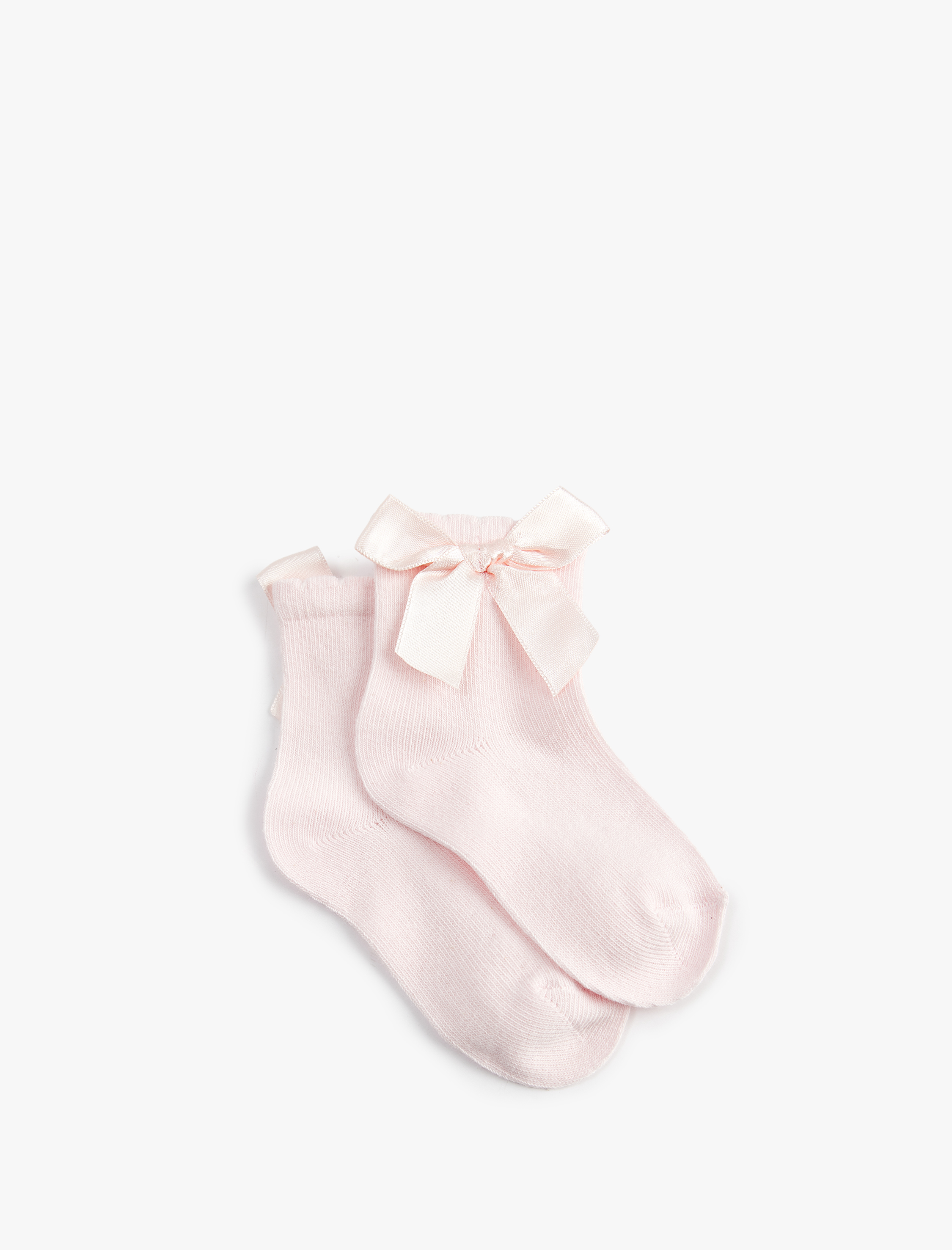  Kız Bebek Fiyonk Detaylı 2'li Soket Çorap