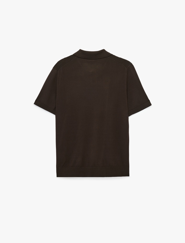  Regular Fit Kısa Kollu Viskon Polo Yaka Triko Tişört