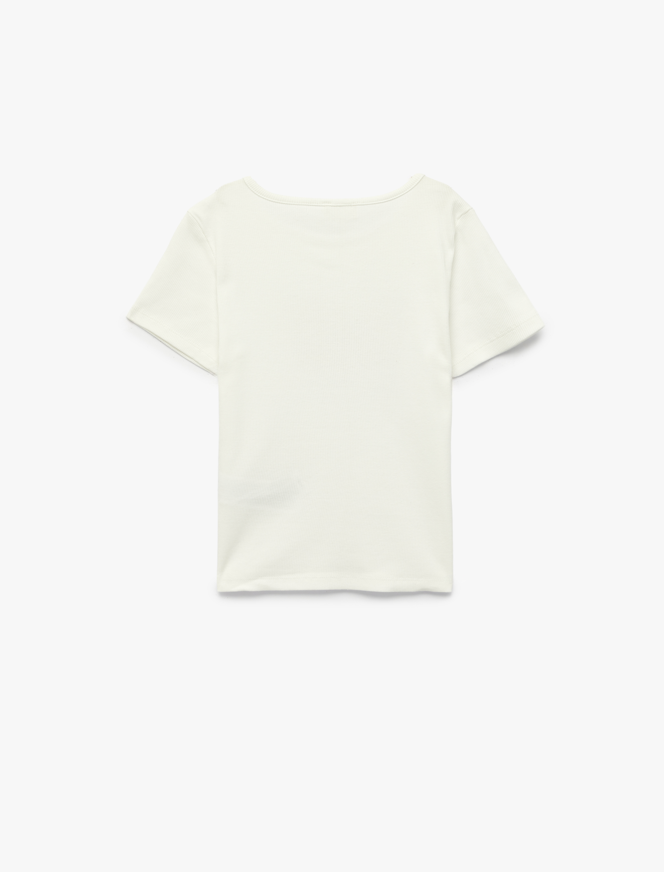  Kız Çocuk Pamuklu Kısa Kollu Bisiklet Yaka Kelebek Baskılı Tişört