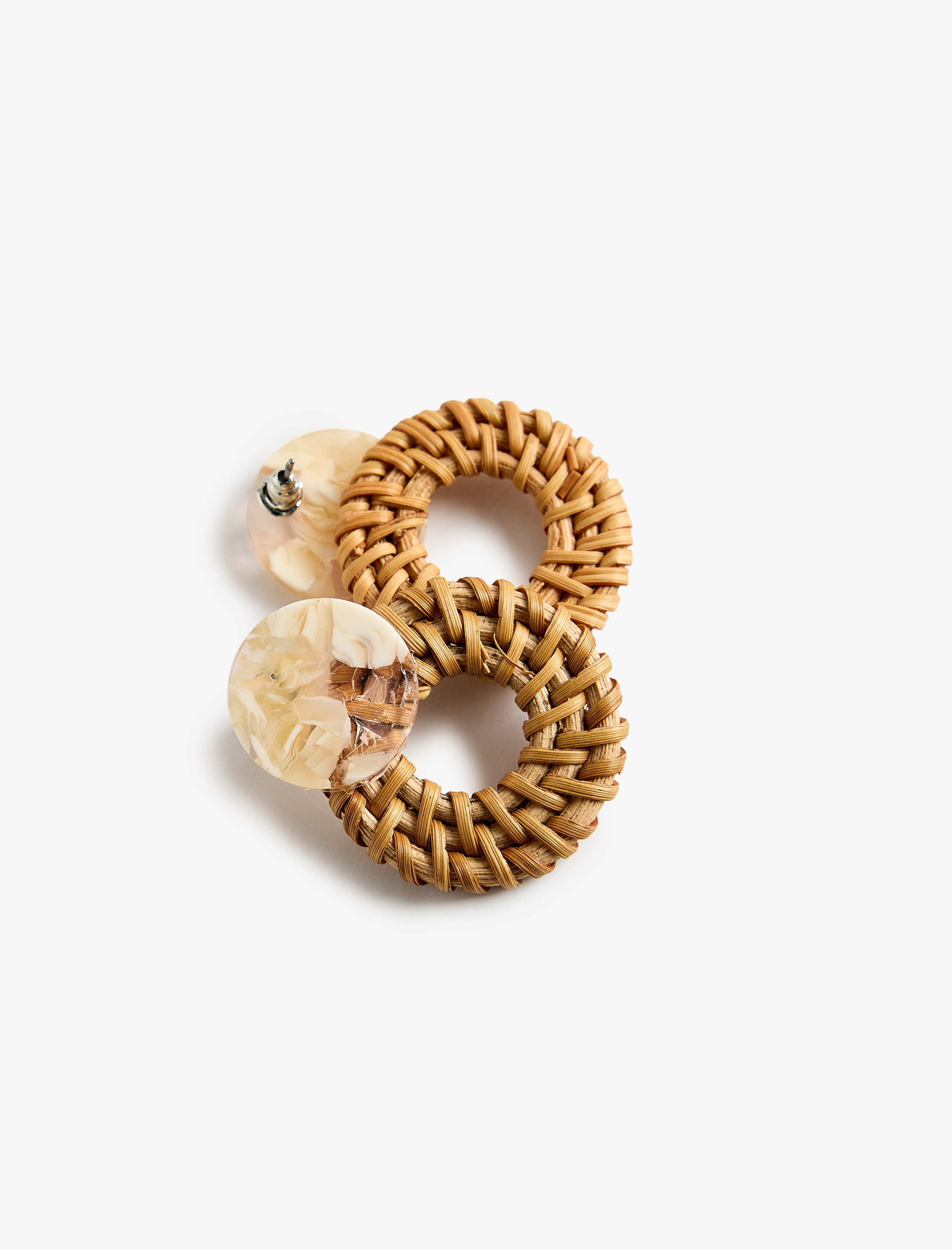  Kadın Büyük Boy Sallantılı Ahşap Geometrik Küpe