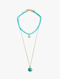 Boncuklu Deniz Kabuğu Kolye Seti