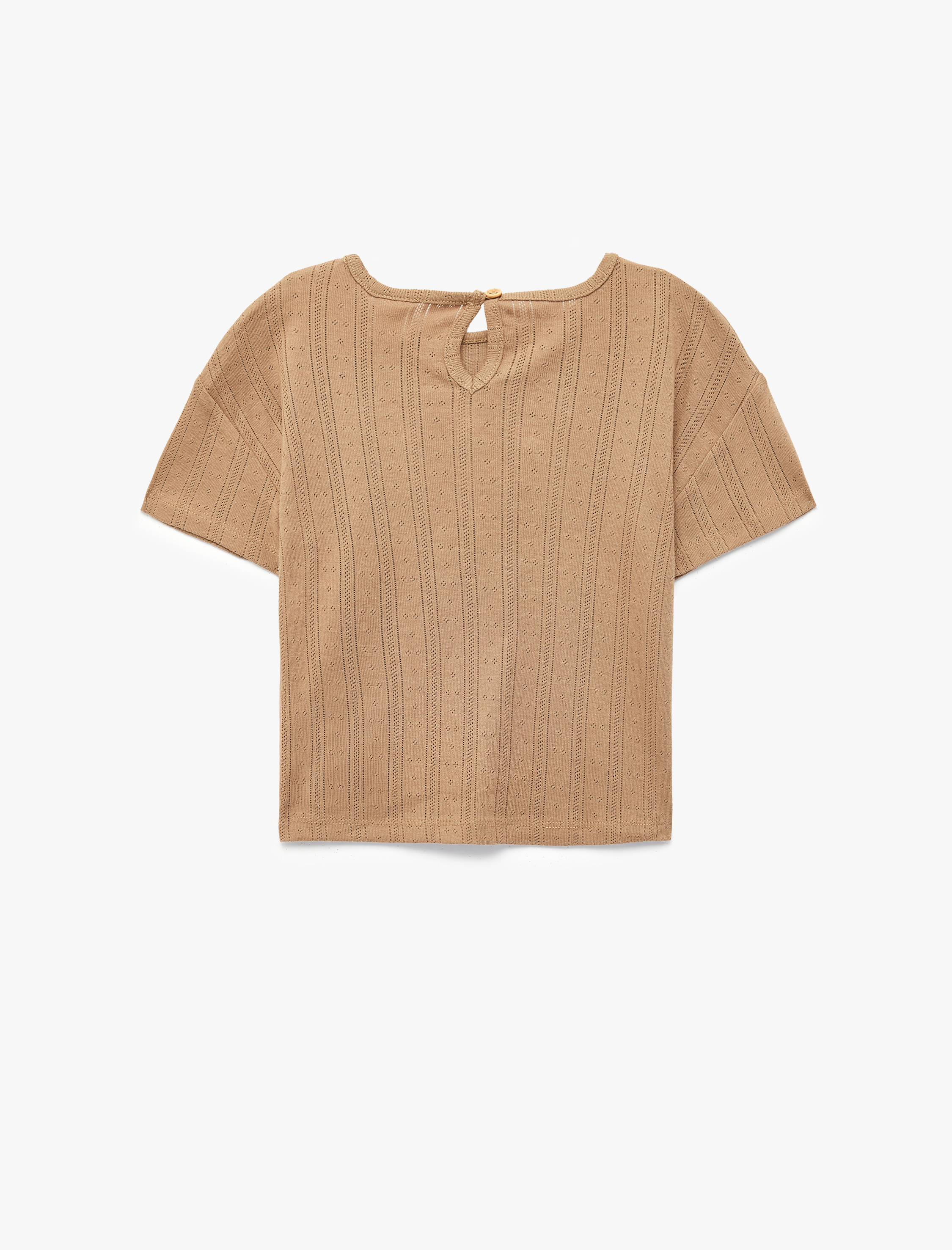  Kız Bebek Pamuklu Nakışlı Kısa Kollu Bisiklet Yaka Tişört