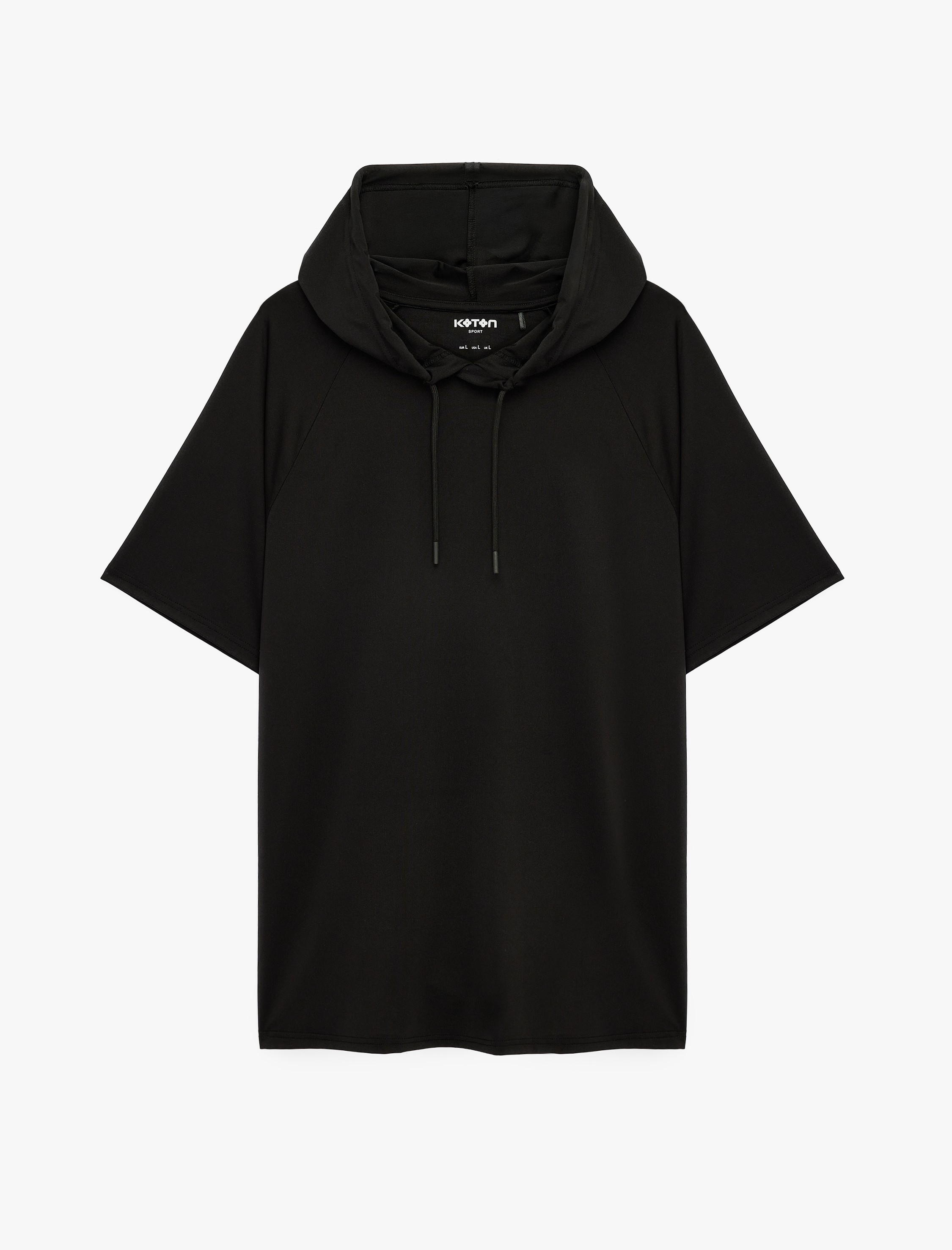   Rahat Kalıp Kısa Kollu Kapüşonlu Spor Tişört