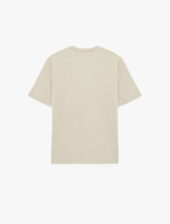  Regular Fit Bisiklet Yaka Viskon Karışımlı Kısa Kollu Basic Tişört