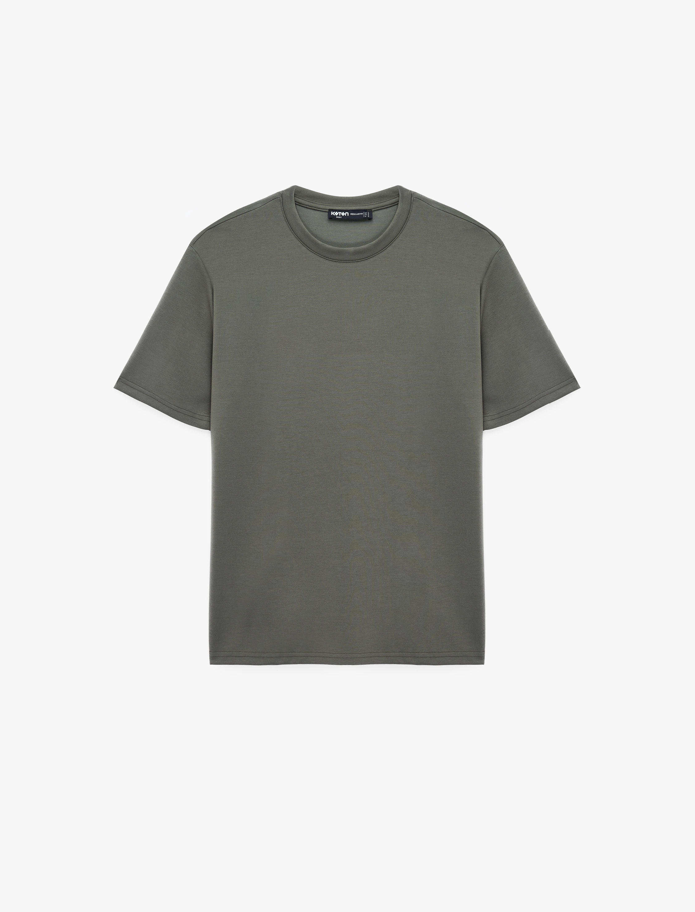   Regular Fit Bisiklet Yaka Viskon Karışımlı Kısa Kollu Basic Tişört