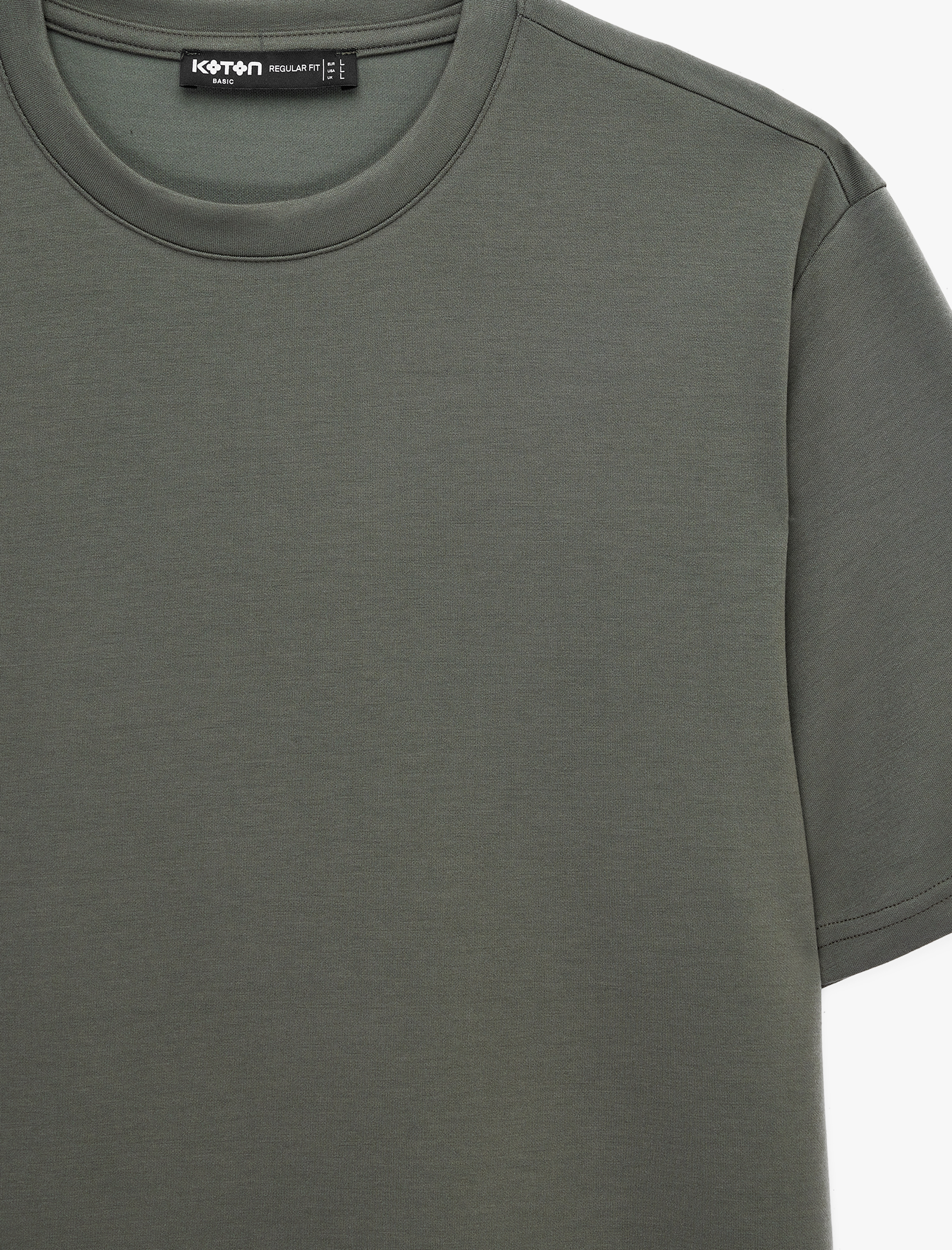   Regular Fit Bisiklet Yaka Viskon Karışımlı Kısa Kollu Basic Tişört