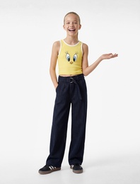Tweety Lisanslı Baskılı Pamuklu Kolsuz Bisiklet Yaka Atlet