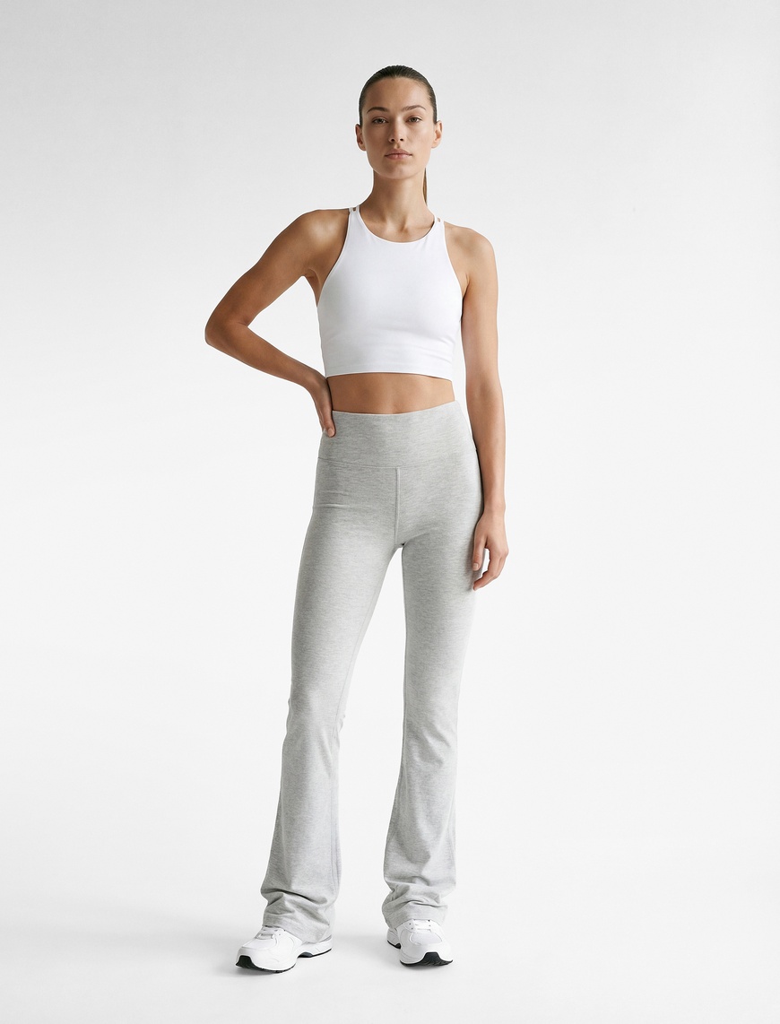 Koton Kadın Slim Fit Yüksek Bel İspanyol Paça Spor Tayt