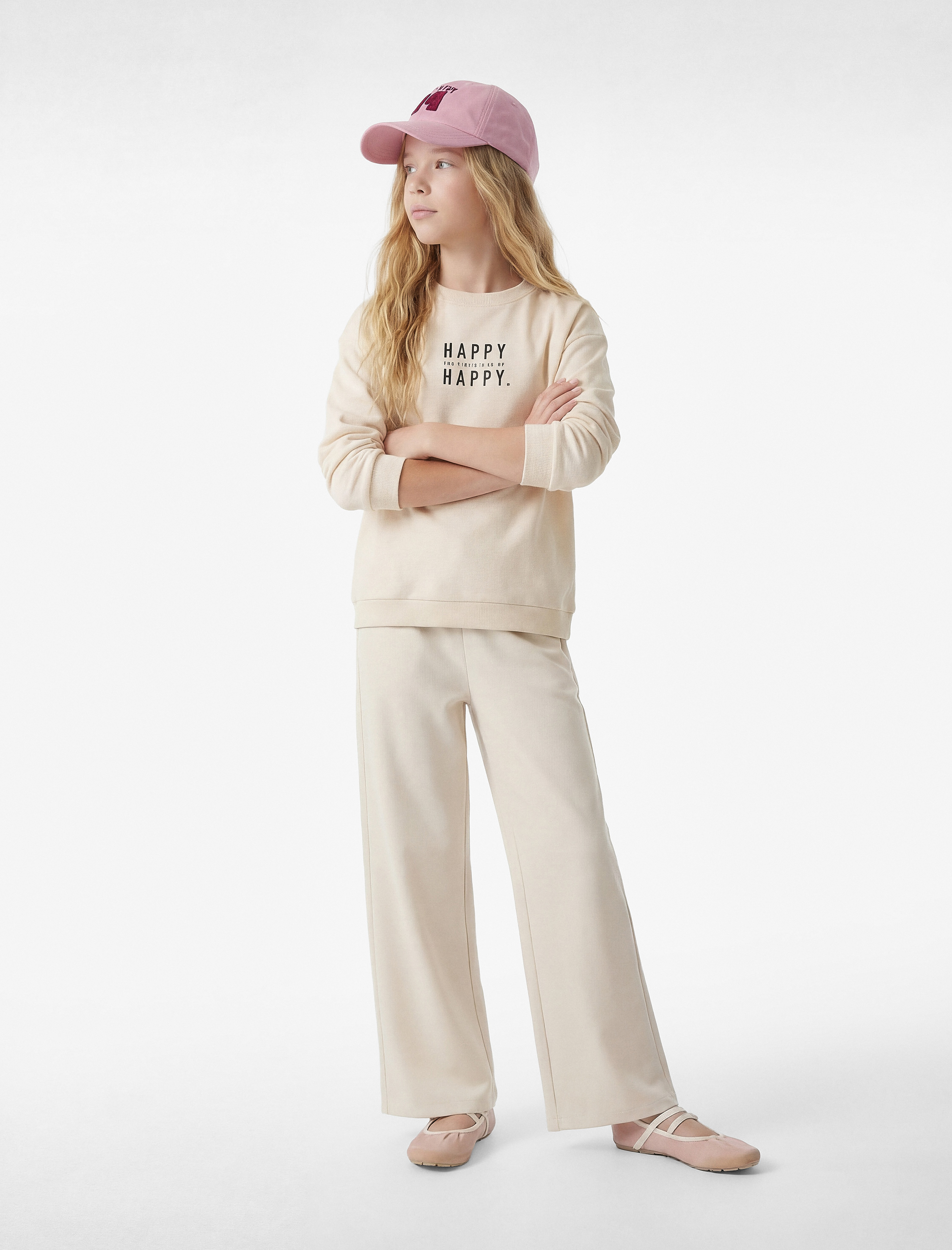 Beli Lastikli Viskon Karışımlı Geniş Paça Pantolon