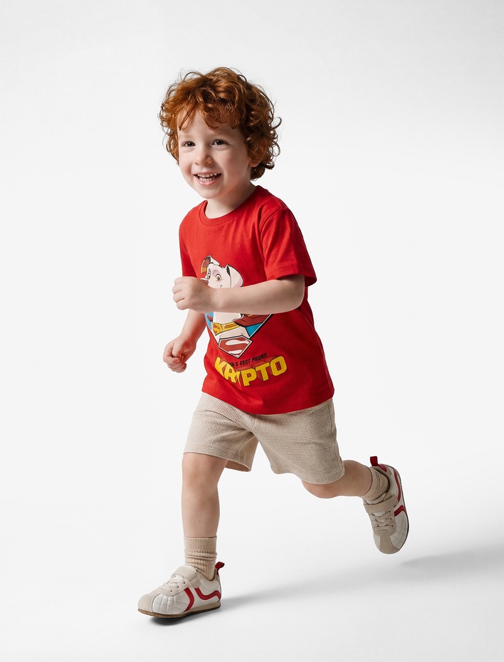 Erkek Bebek Pamuklu Bel Lastikli Cep Detaylı Basic Şort