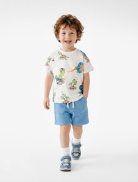 Pamuklu Beli Bağcıklı Cep Detaylı Şort