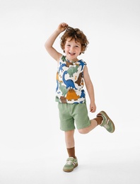 Pamuklu Bel Lastikli Cep Detaylı Basic Şort