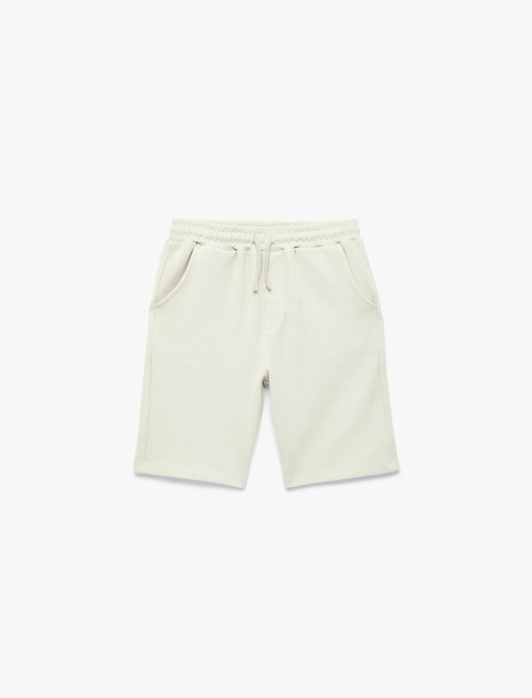  Erkek Çocuk Pamuklu Cepli Beli Bağcıklı Basic Şort