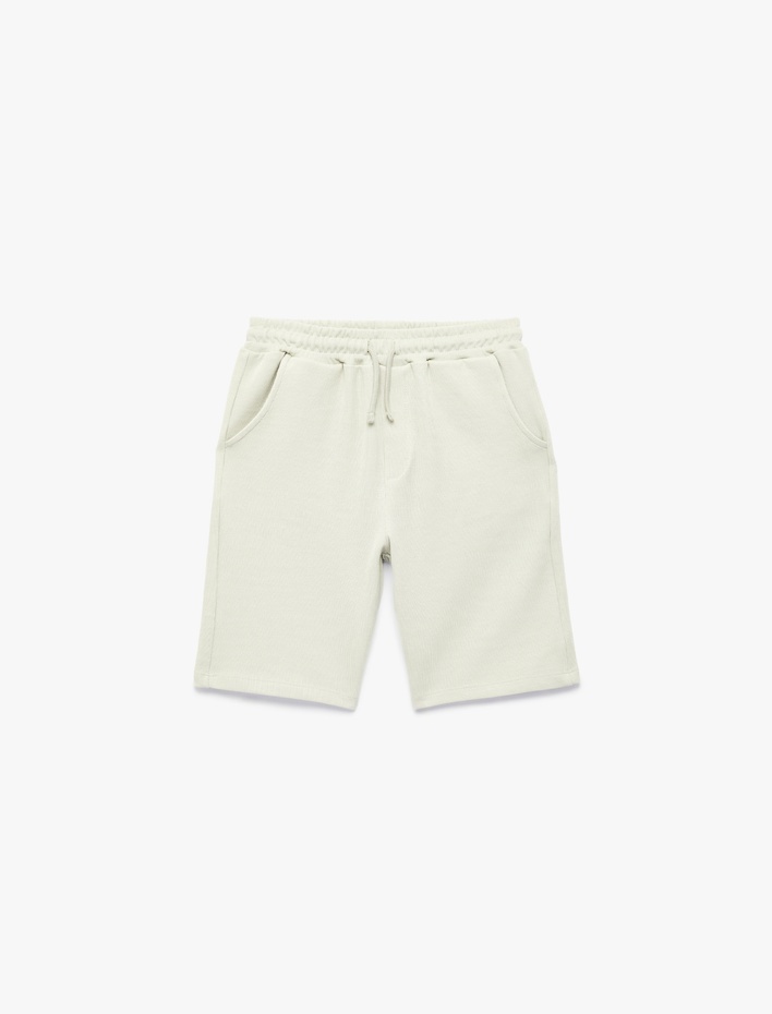 Erkek Çocuk Pamuklu Cepli Beli Bağcıklı Basic Şort