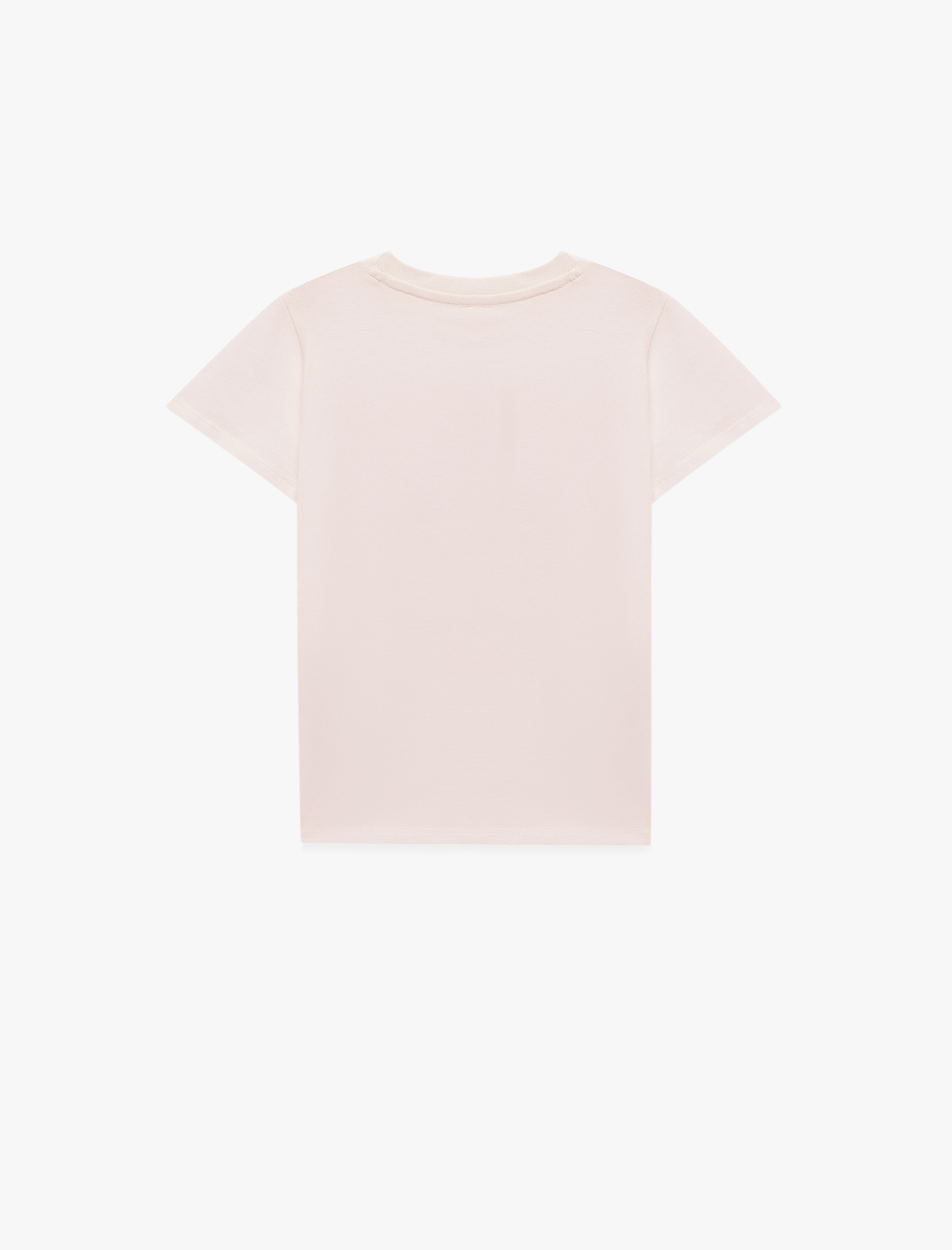  Kız Çocuk Kedi Baskılı Kısa Kollu Bisiklet Yaka Pamuklu Tişört