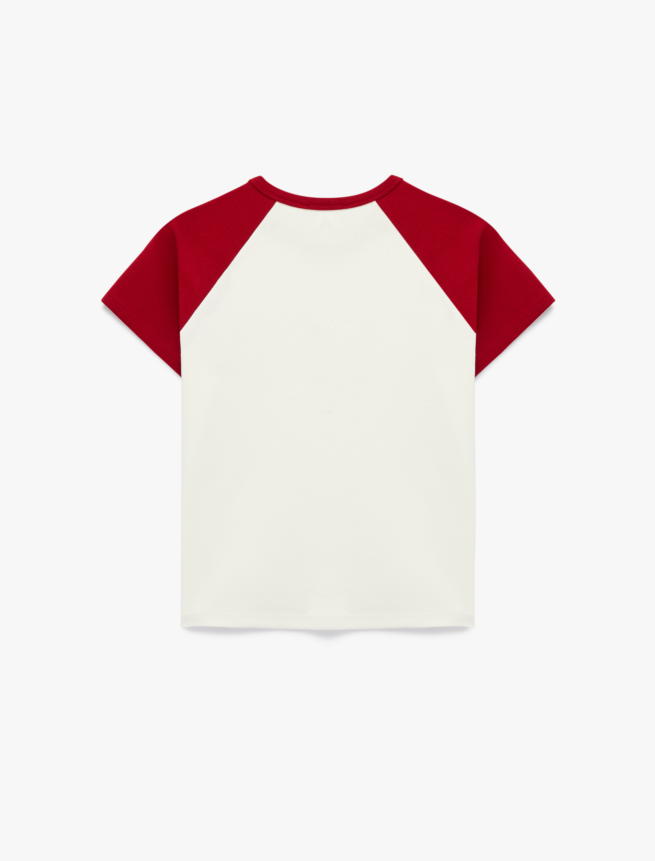   Pamuklu Slim Fit Kısa Kollu Bisiklet Yaka Baskılı Crop Tişört