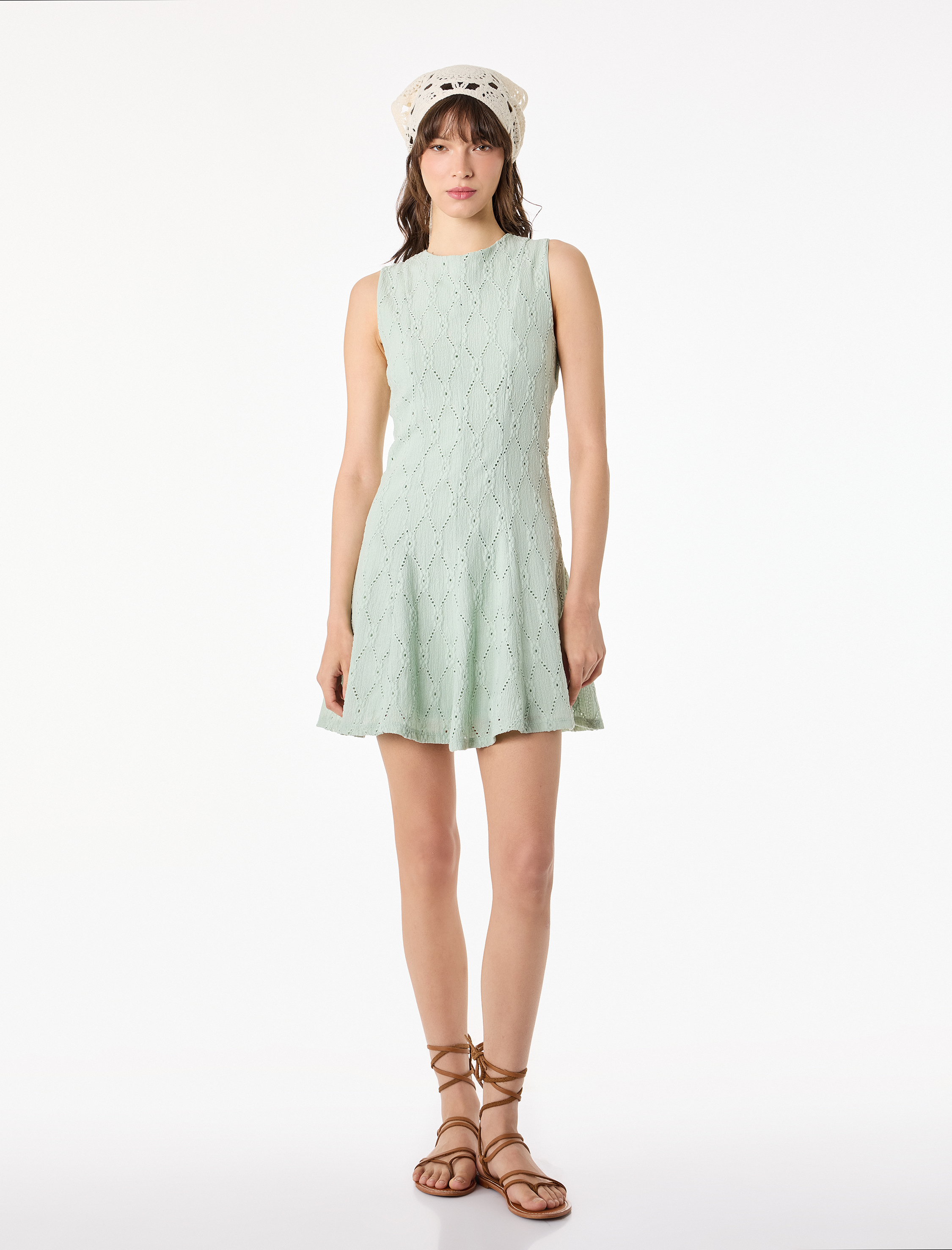   Kolsuz Bisiklet Yaka Kloş Mini Fisto Elbise