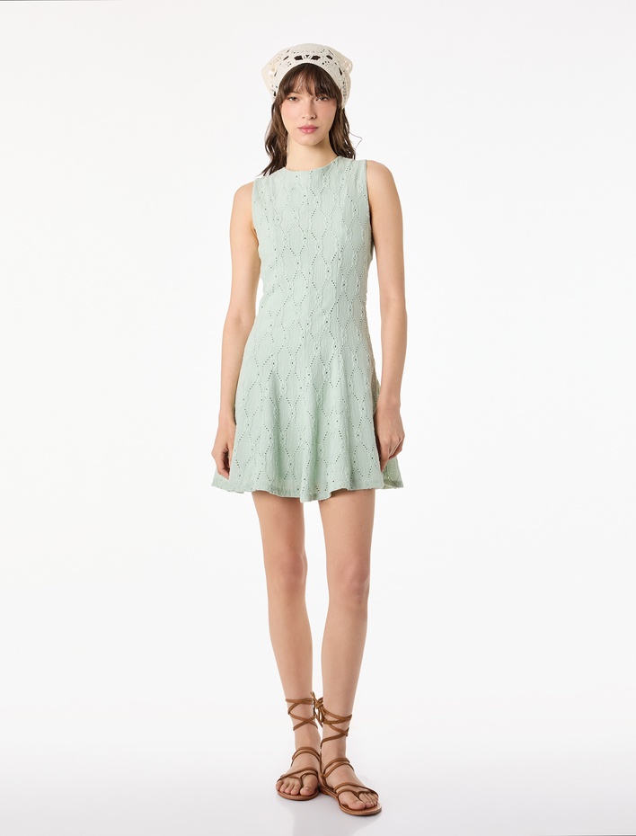  Kolsuz Bisiklet Yaka Kloş Mini Fisto Elbise