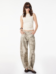 Slim Fit Pamuklu Kolsuz Bisiklet Yaka Drapeli Bluz