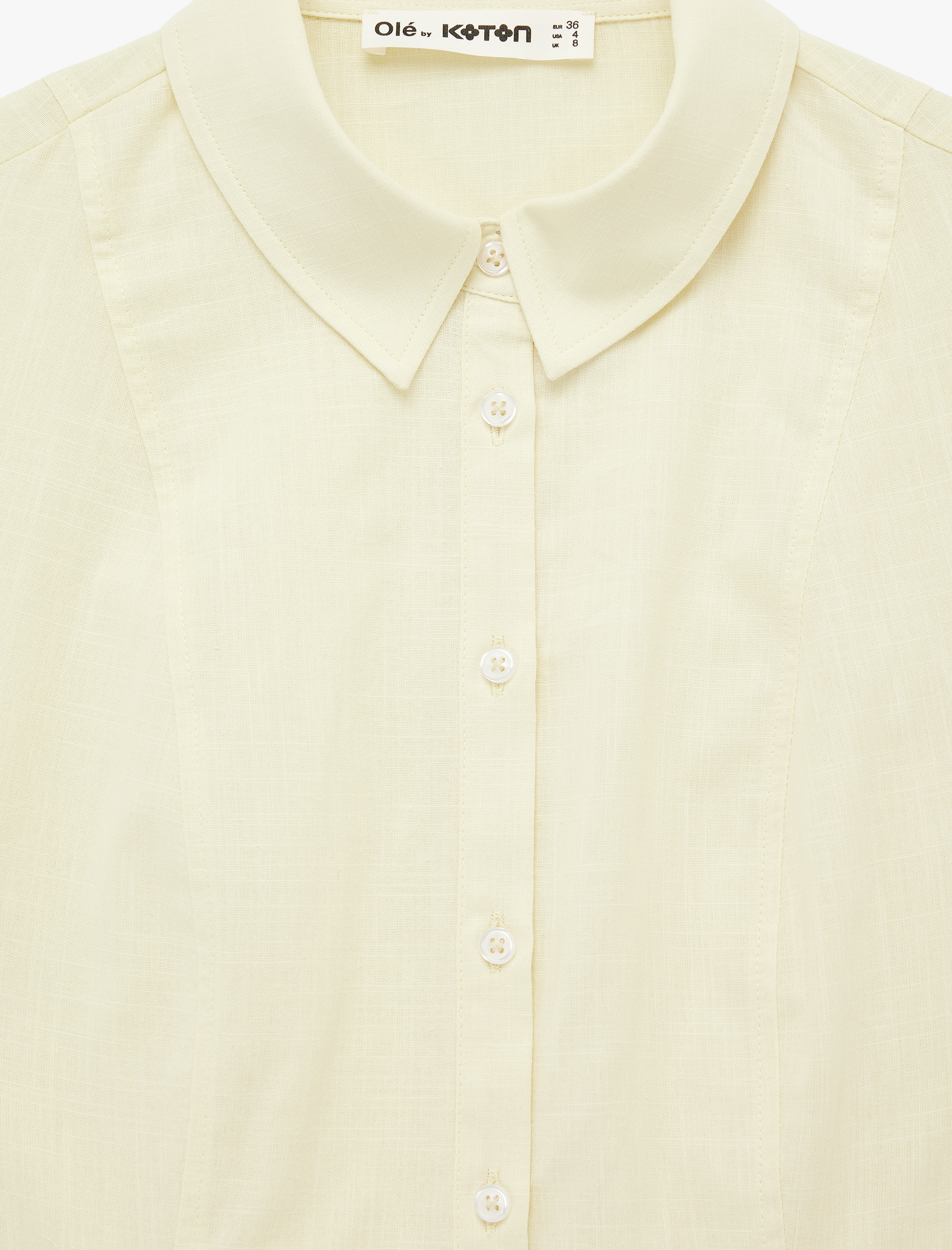 Slim Fit Kısa Kollu Klasik Yaka Düğmeli Pamuklu Gömlek - Görsel 6