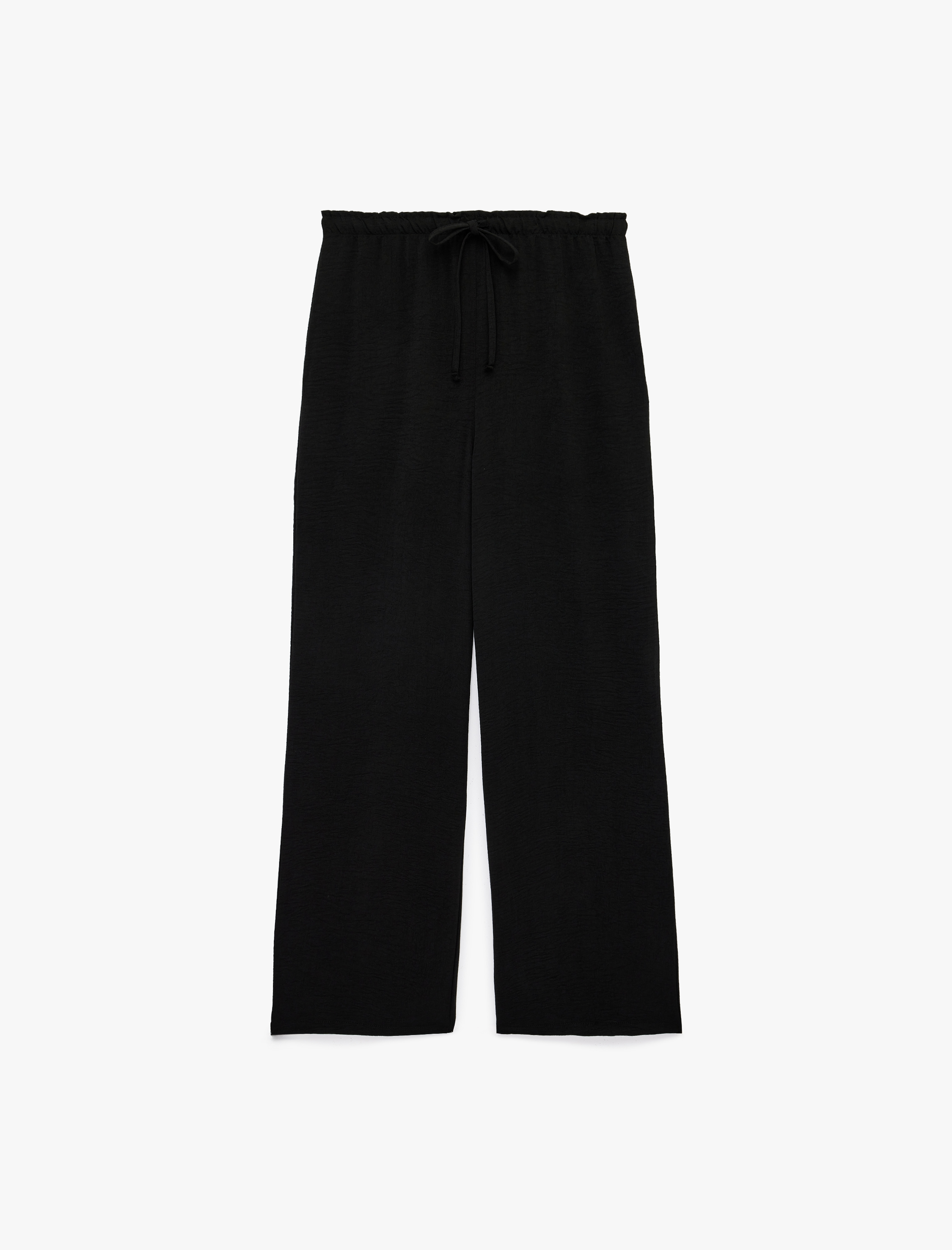 Beli Bağcıklı Geniş Paça Aerobin Pantolon - Görsel 3