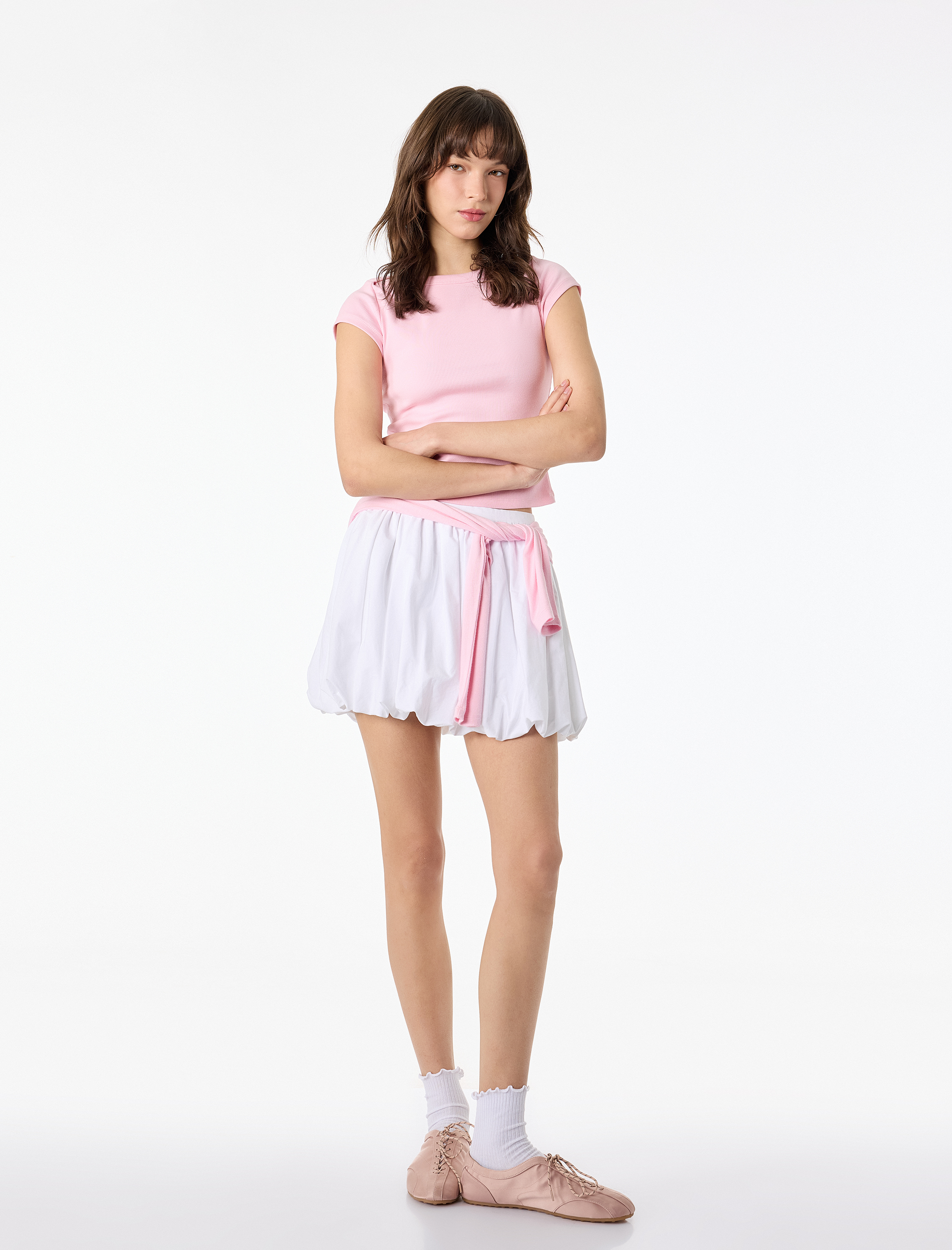   Slim Fit Kısa Kollu Kayık Yaka Kaşkorse Pamuklu Tişört