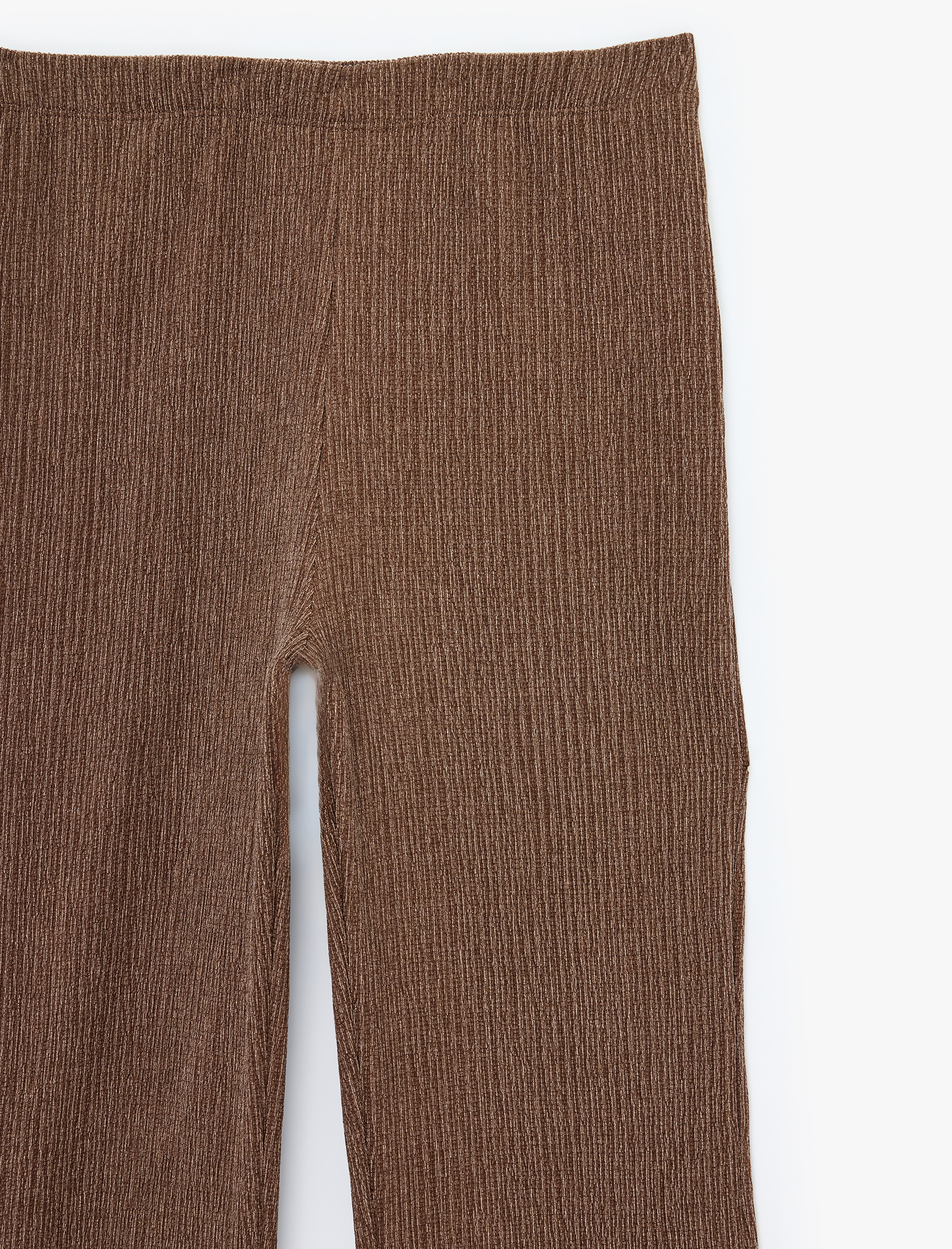   Yüksek Bel Bürümcük Kumaş İspanyol Paça Pantolon