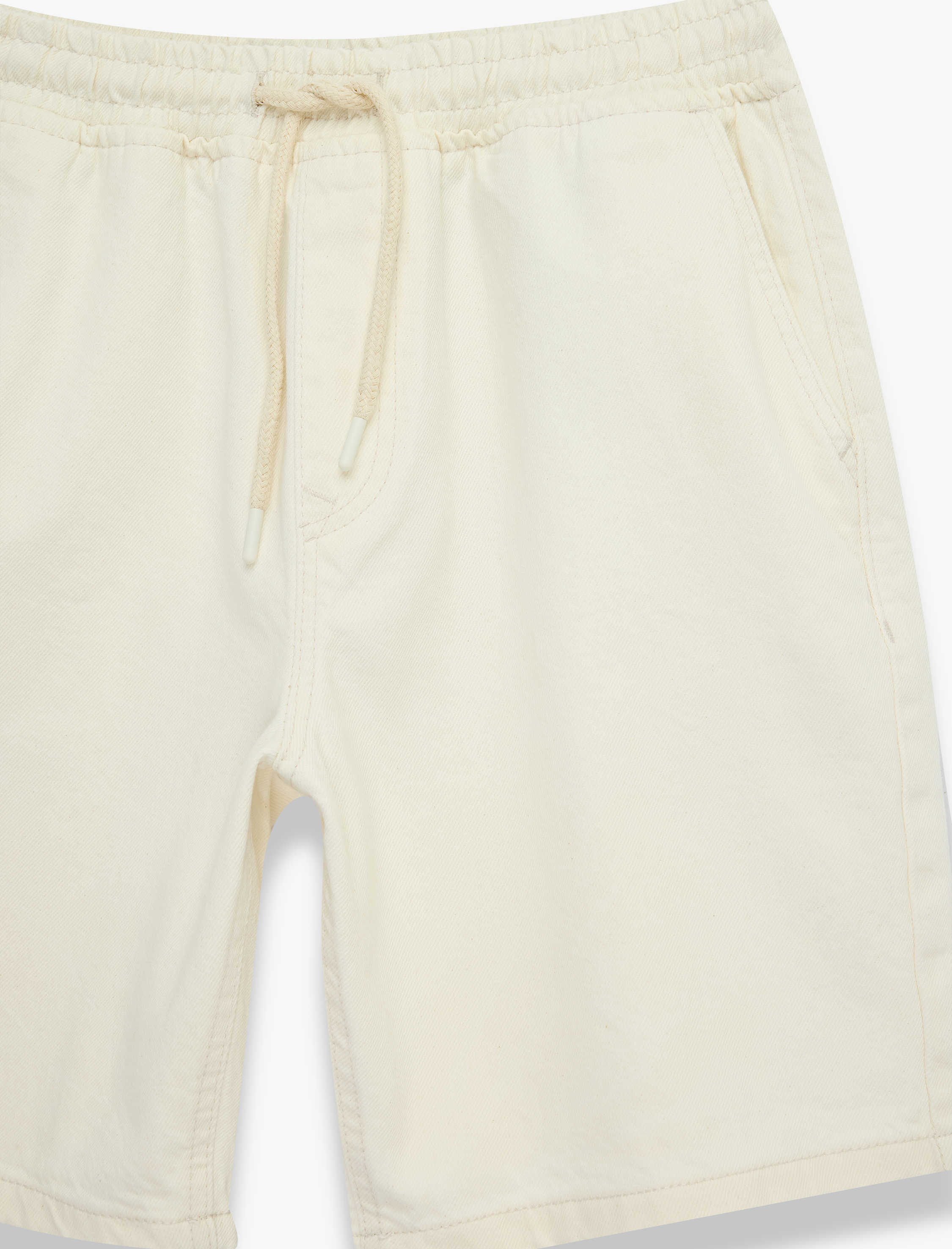   Pamuklu Rahat Kalıp Cepli Bermuda Beli Bağcıklı Baggy Jean Şort