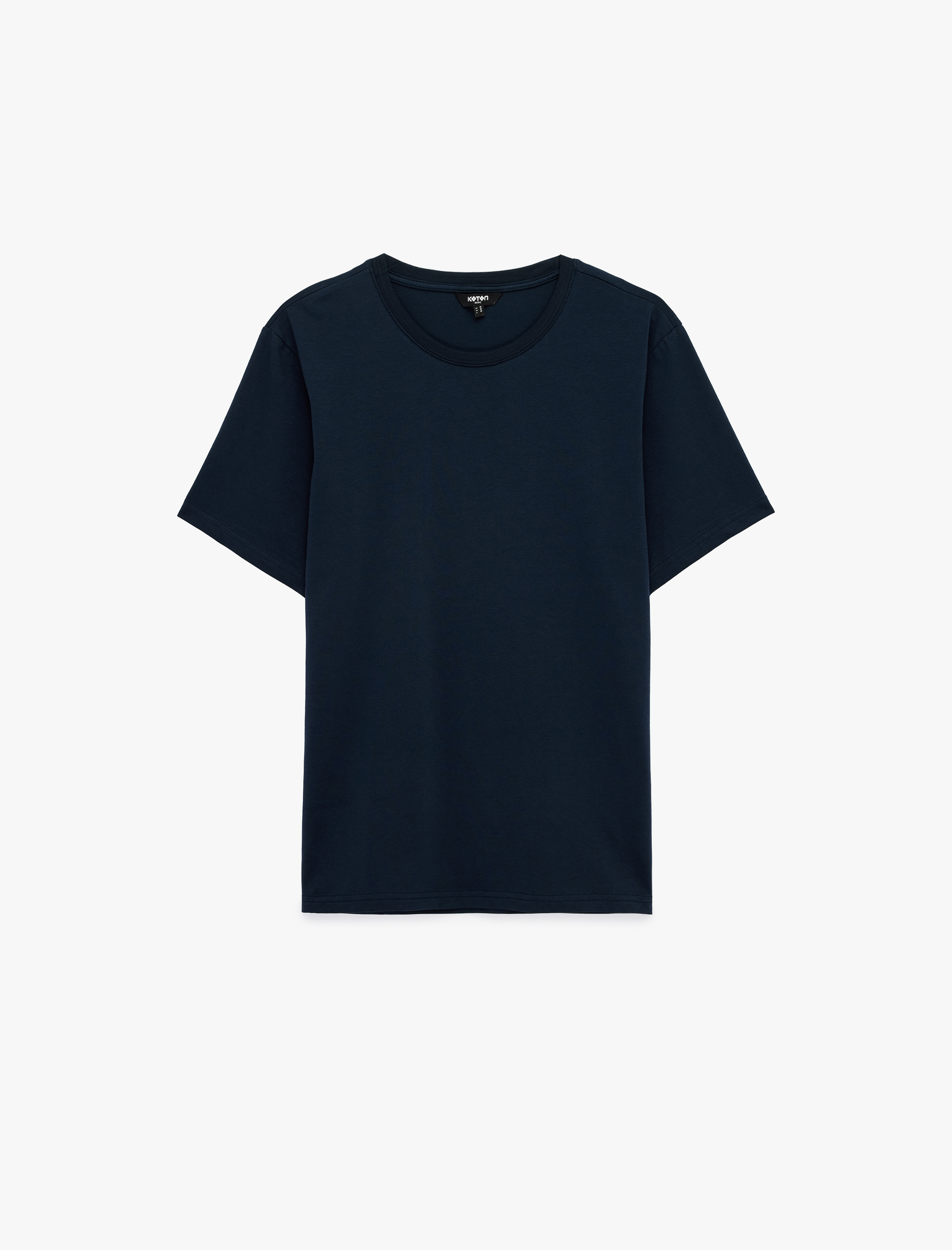   Kısa Kollu Pamuklu Bisiklet Yaka Basic Slim Fit Tişört